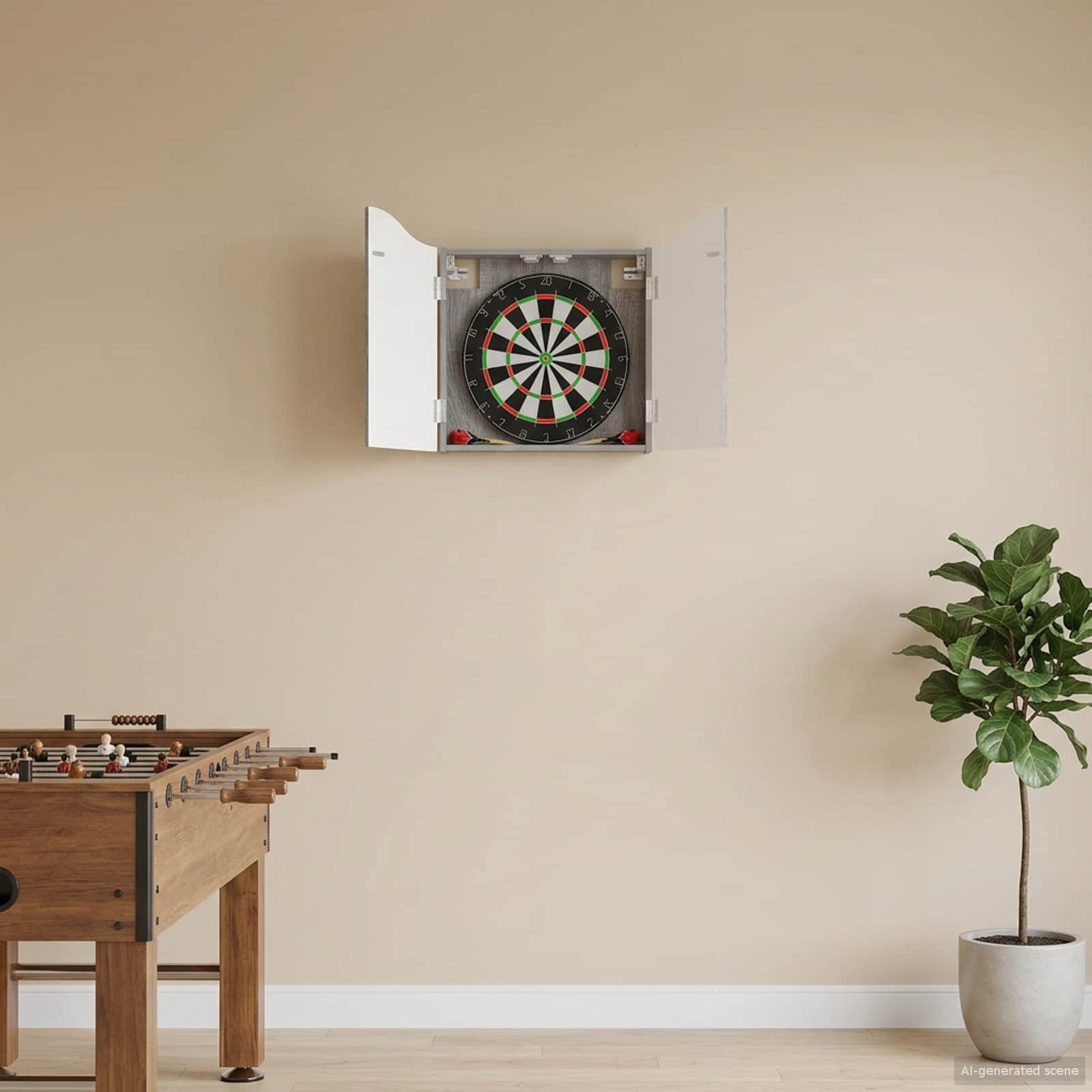 Dartboard Schrank Sonoma-Grau 56 x 12 x 63 cm Holzwerkstoff