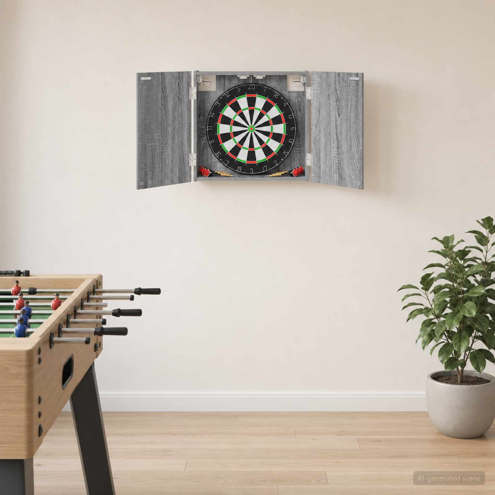 Dartboard Schrank Sonoma-Grau 56 x 12 x 53,5 cm Holzwerkstoff