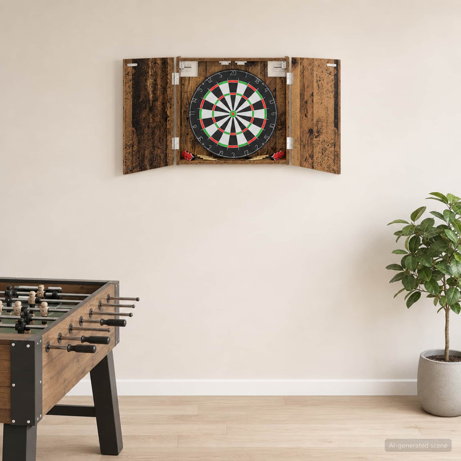 Dartboard Schrank Altholz 56 x 12 x 53,5 cm Holzwerkstoff