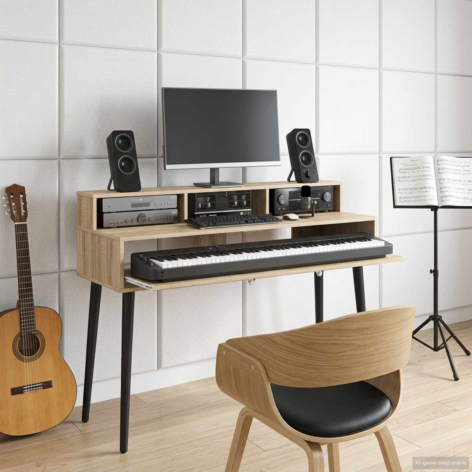 Studiotisch Sonoma-Eiche 130 x 42,5 x 36 cm Holzwerkstoff