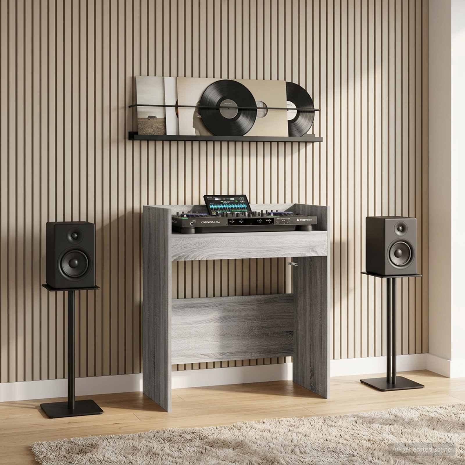 DJ Tisch Sonoma-Grau 102 x 45 x 102 cm Holzwerkstoff