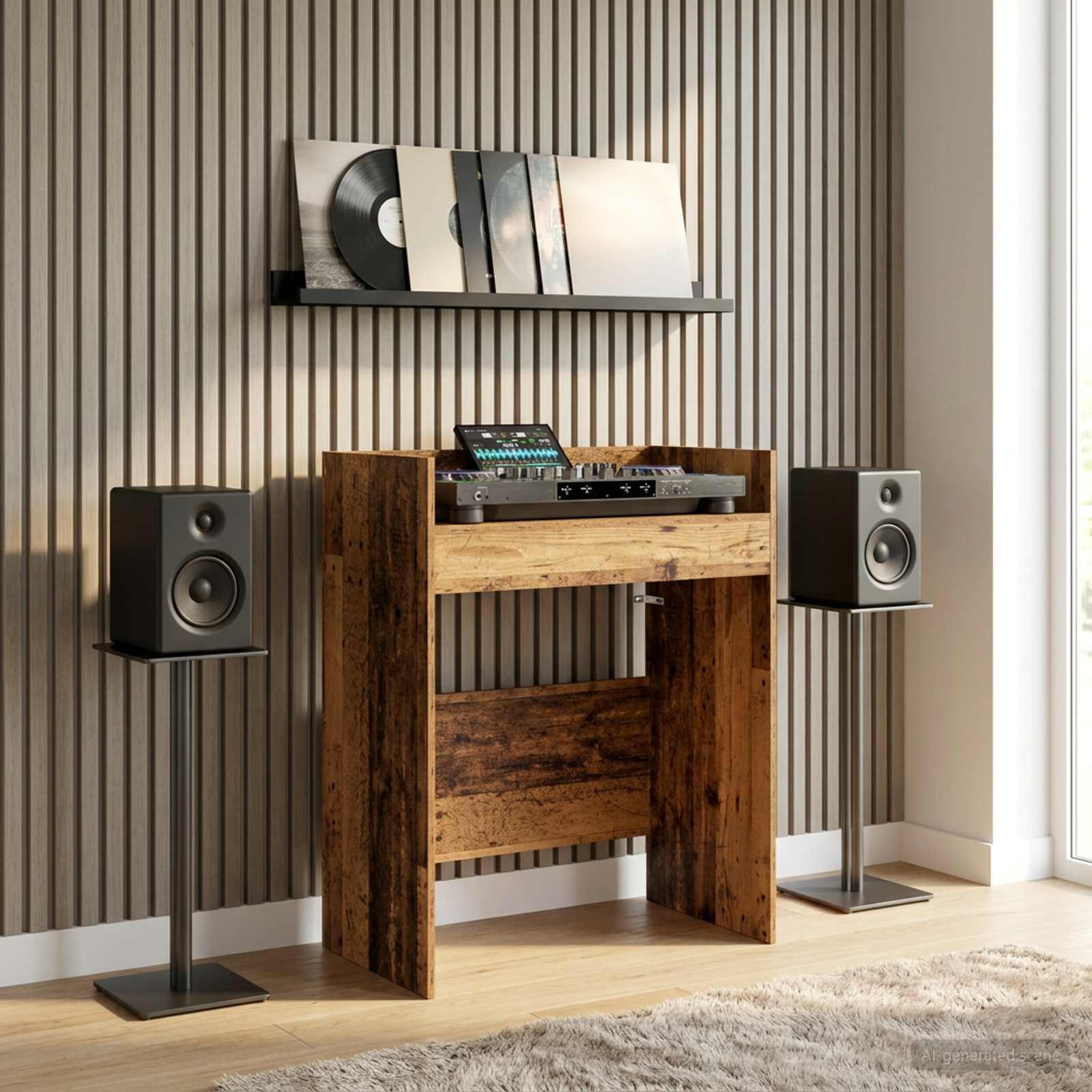 DJ Tisch Altholz 102 x 45 x 102 cm Holzwerkstoff