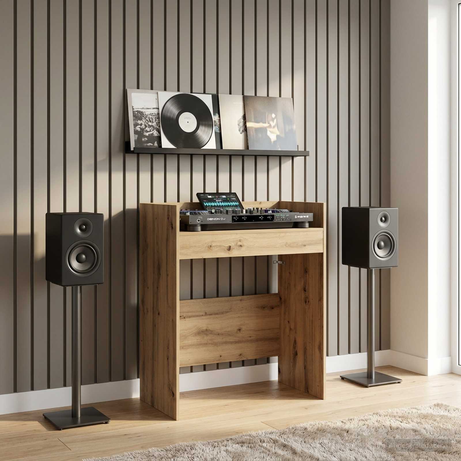 DJ Tisch Artisan-Eiche 102 x 45 x 102 cm Holzwerkstoff