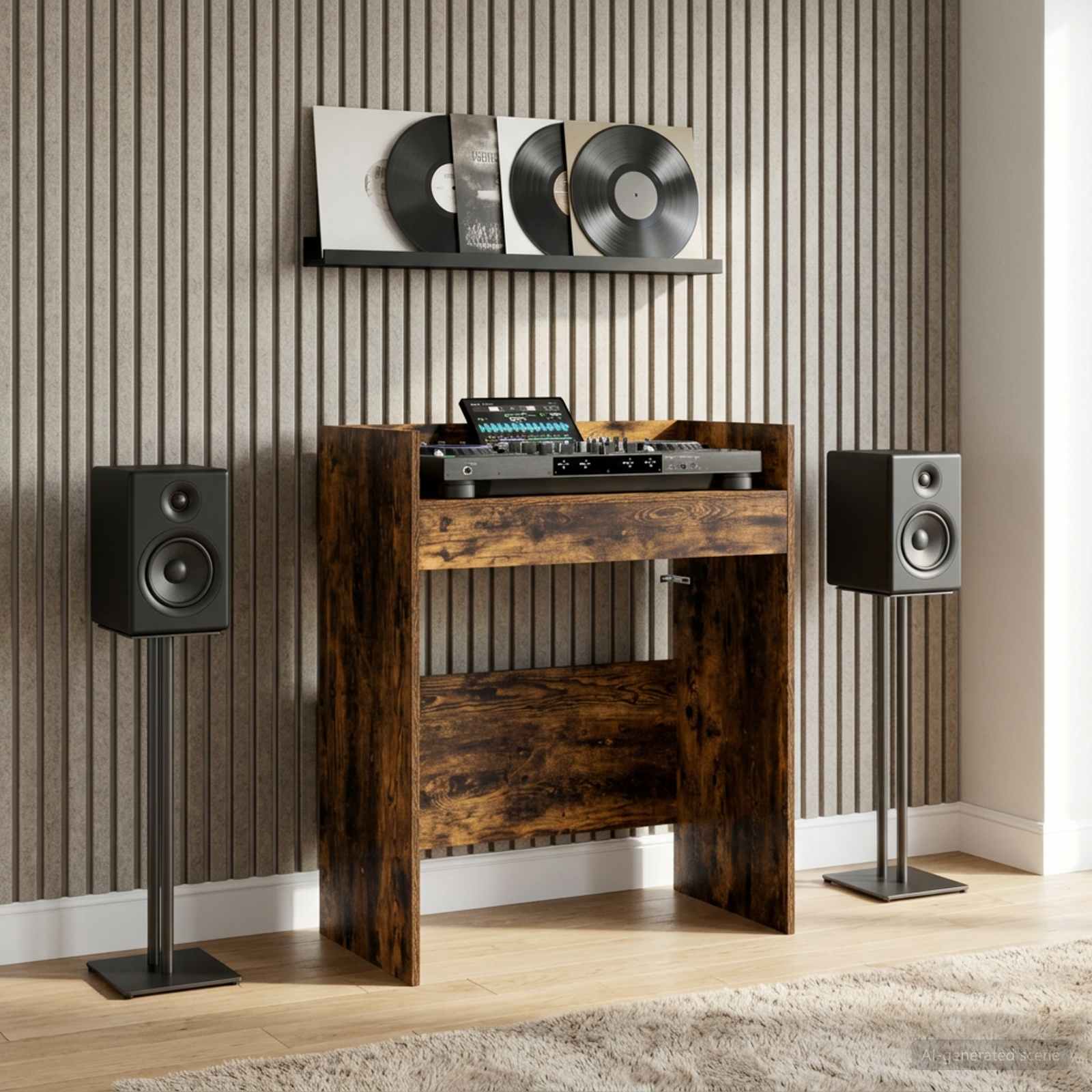DJ Tisch Raucheiche 82 x 45 x 102 cm Holzwerkstoff
