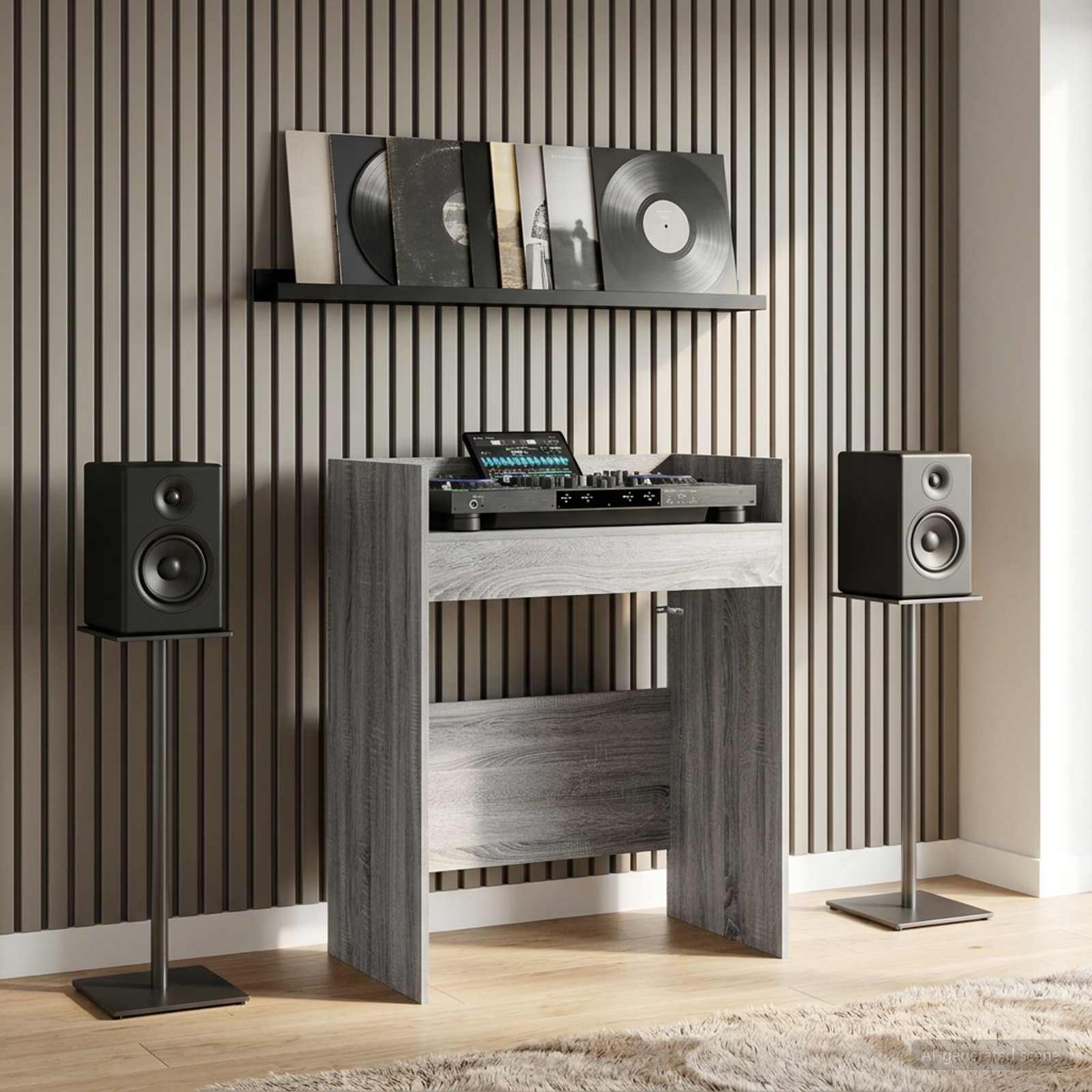 DJ Tisch Sonoma-Grau 82 x 45 x 102 cm Holzwerkstoff
