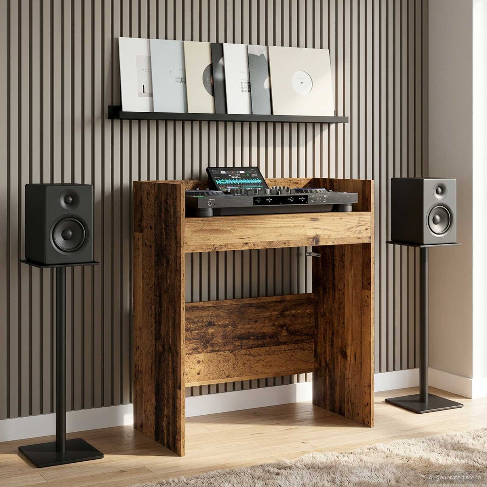 DJ Tisch Altholz 82 x 45 x 102 cm Holzwerkstoff