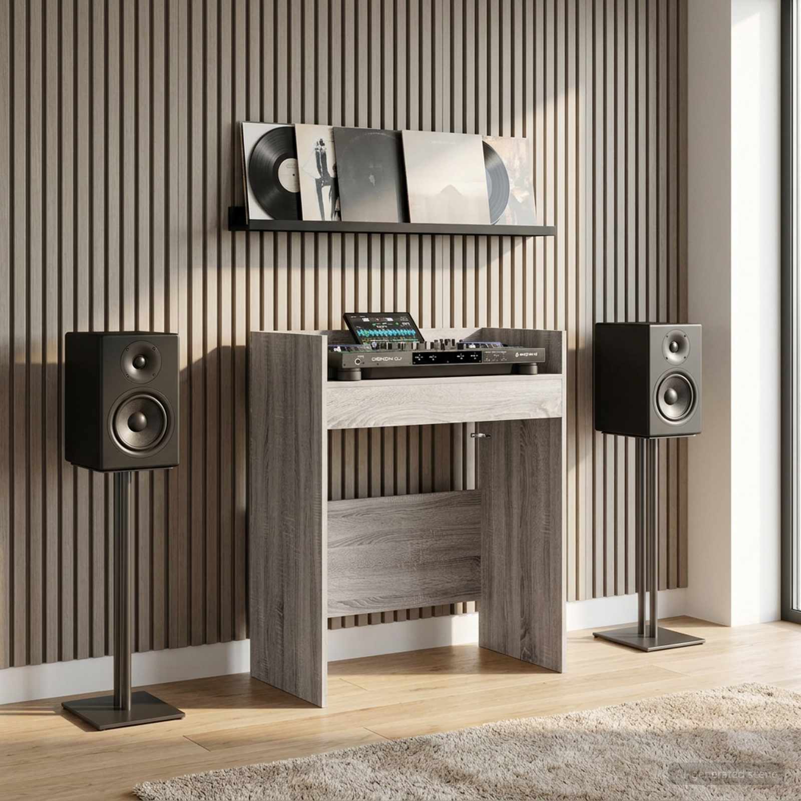 DJ Tisch Sonoma-Grau 62 x 45 x 102 cm Holzwerkstoff