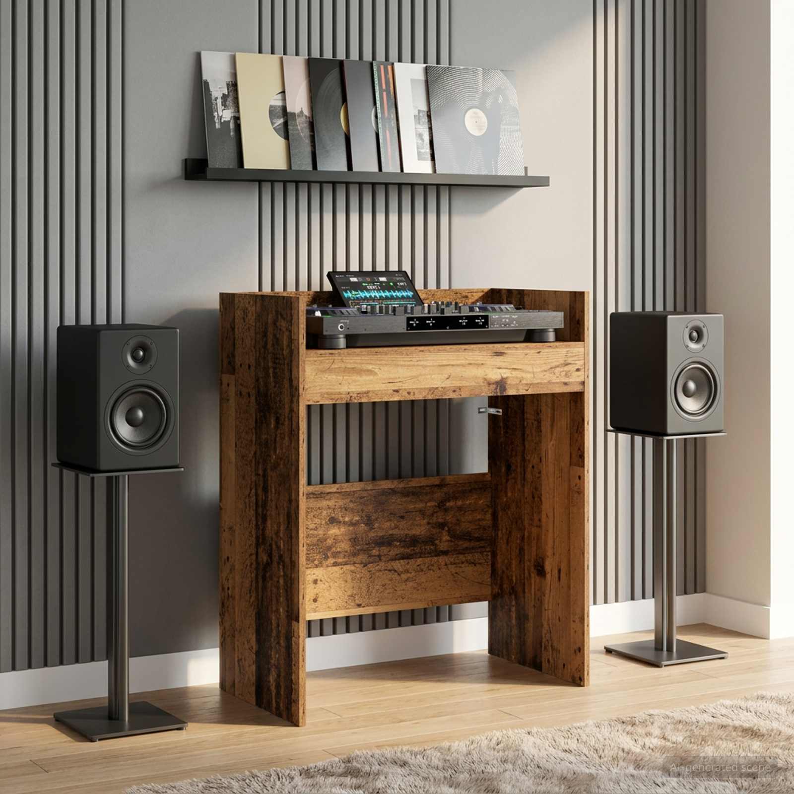DJ Tisch Altholz 62 x 45 x 102 cm Holzwerkstoff