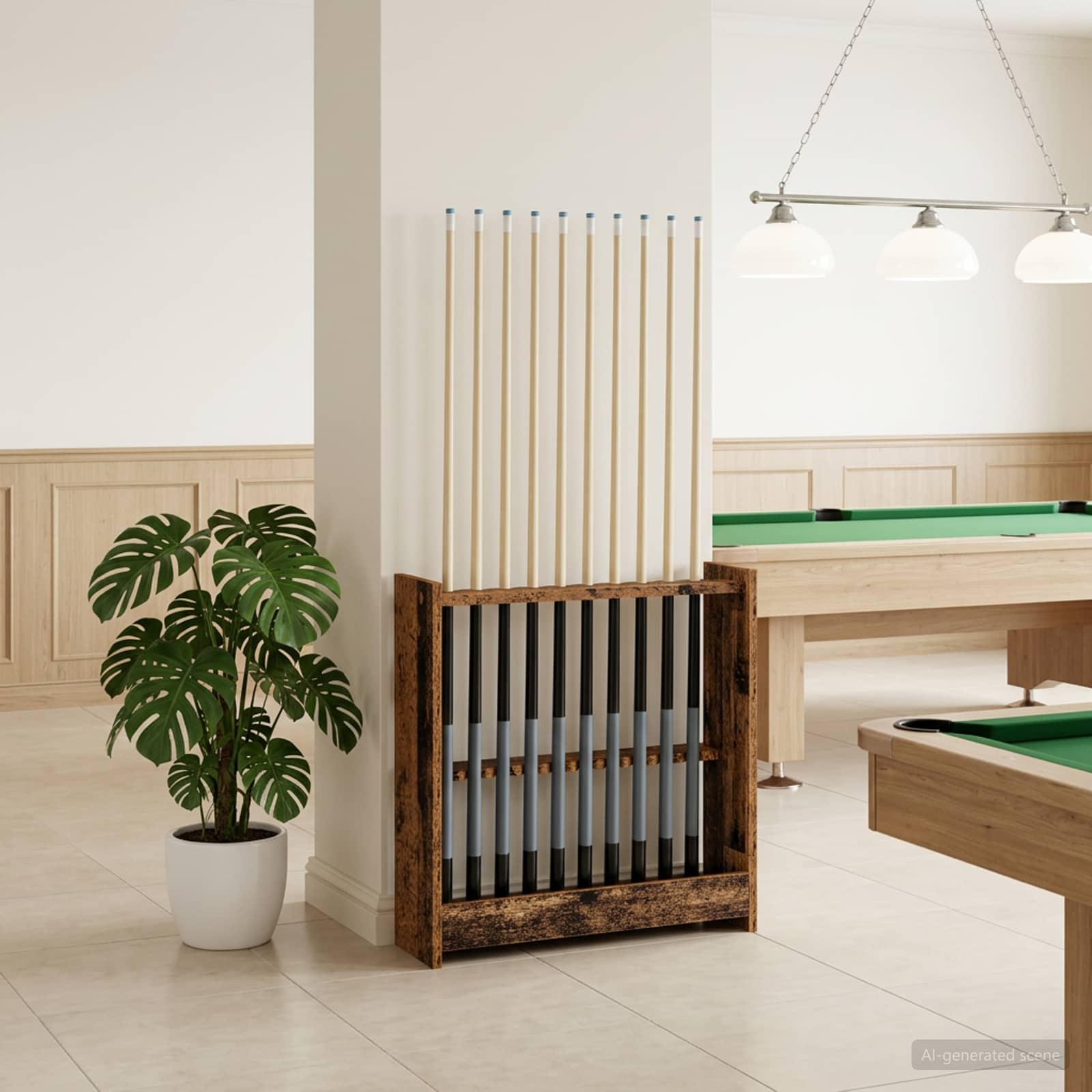 Billardqueue-Ständer Holzwerkstoff 60 x 20 x 57 cm Altholz