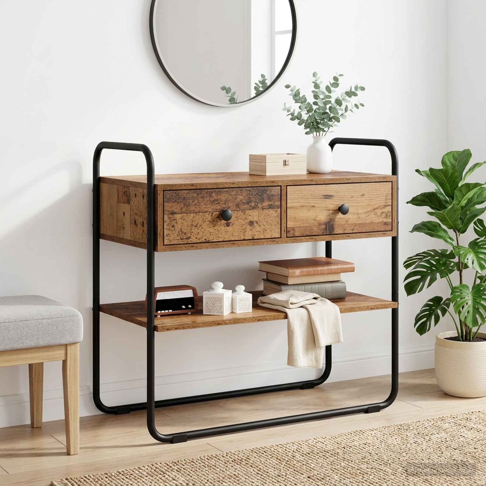 Konsolentisch Altholz 100 x 40 x 75 cm Holzwerkstoff
