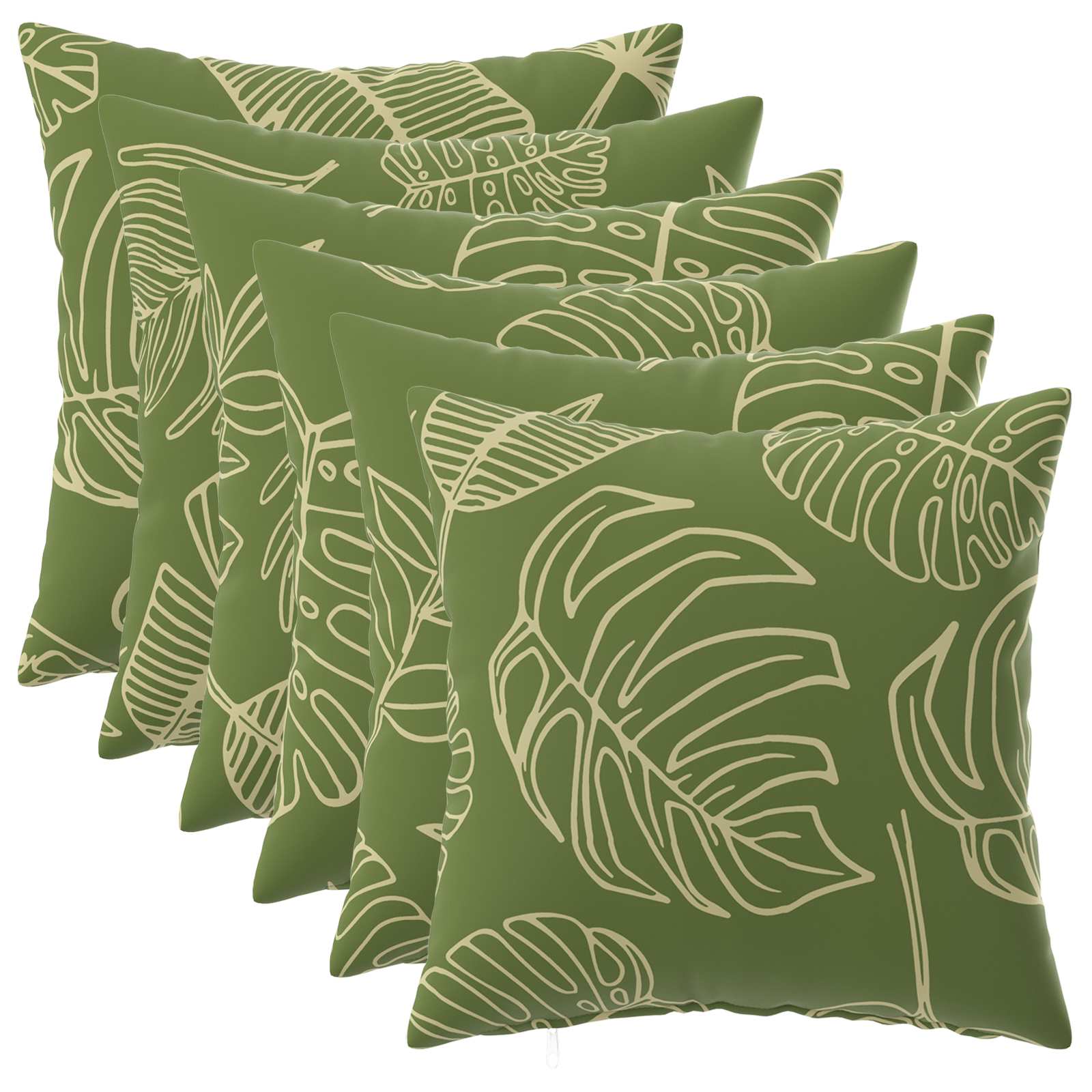 Kissenbezug 6 pcs HEERLEN Blattdesign 30 x 30 cm Polyester