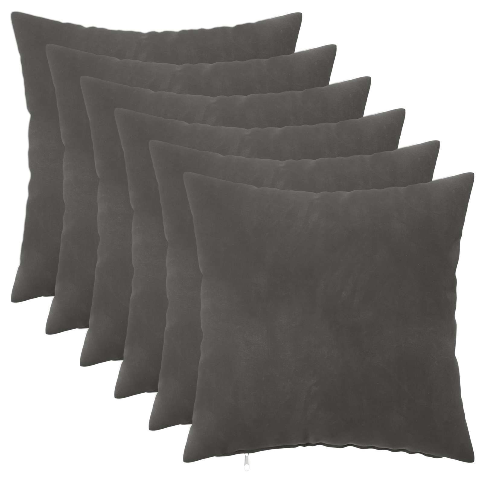 Kissenbezug 6 pcs HEERLEN Dunkelgrau 35 x 35 cm Samt