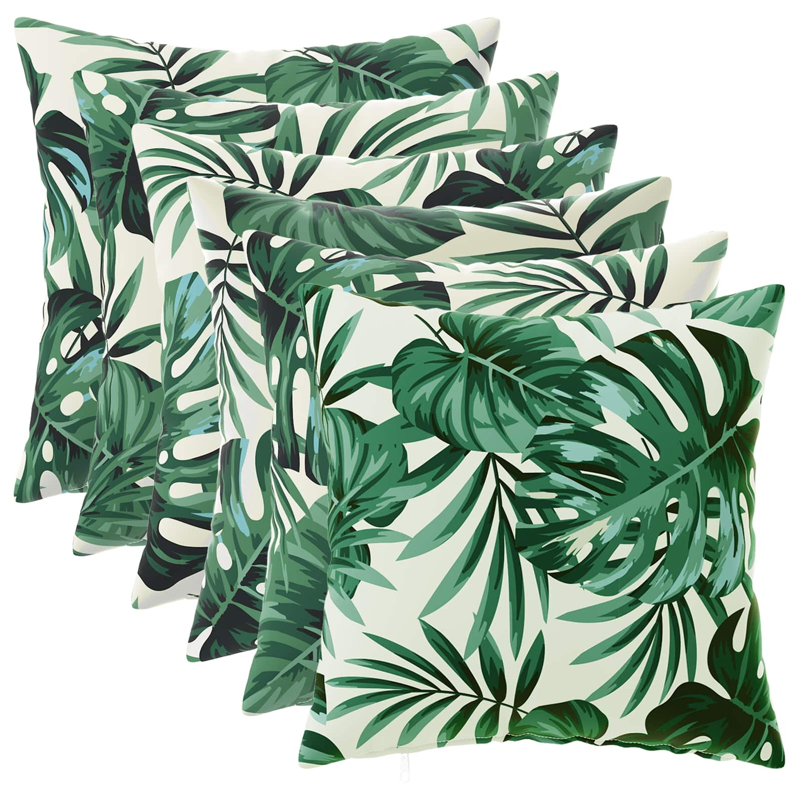 Kissenbezug 6 pcs HEERLEN Blattmuster 35 x 35 cm Polyester