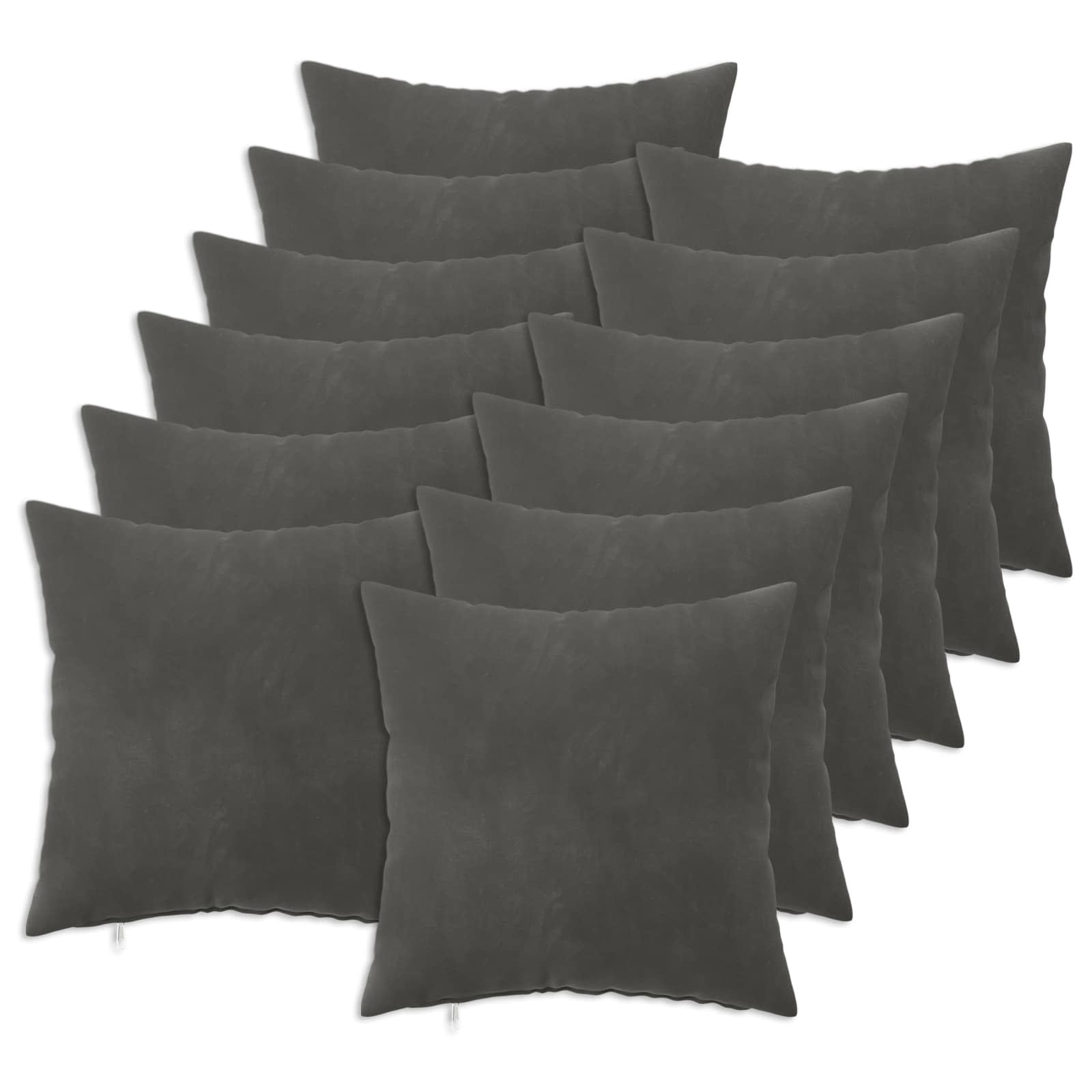 Kissenbezug 12 pcs HEERLEN Dunkelgrau 40 x 40 cm Samt
