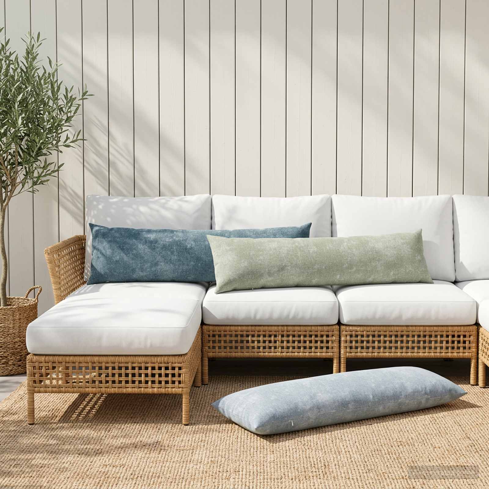 Kissenbezug HEERLEN Grün 40 x 145 cm Chenille-Stoff