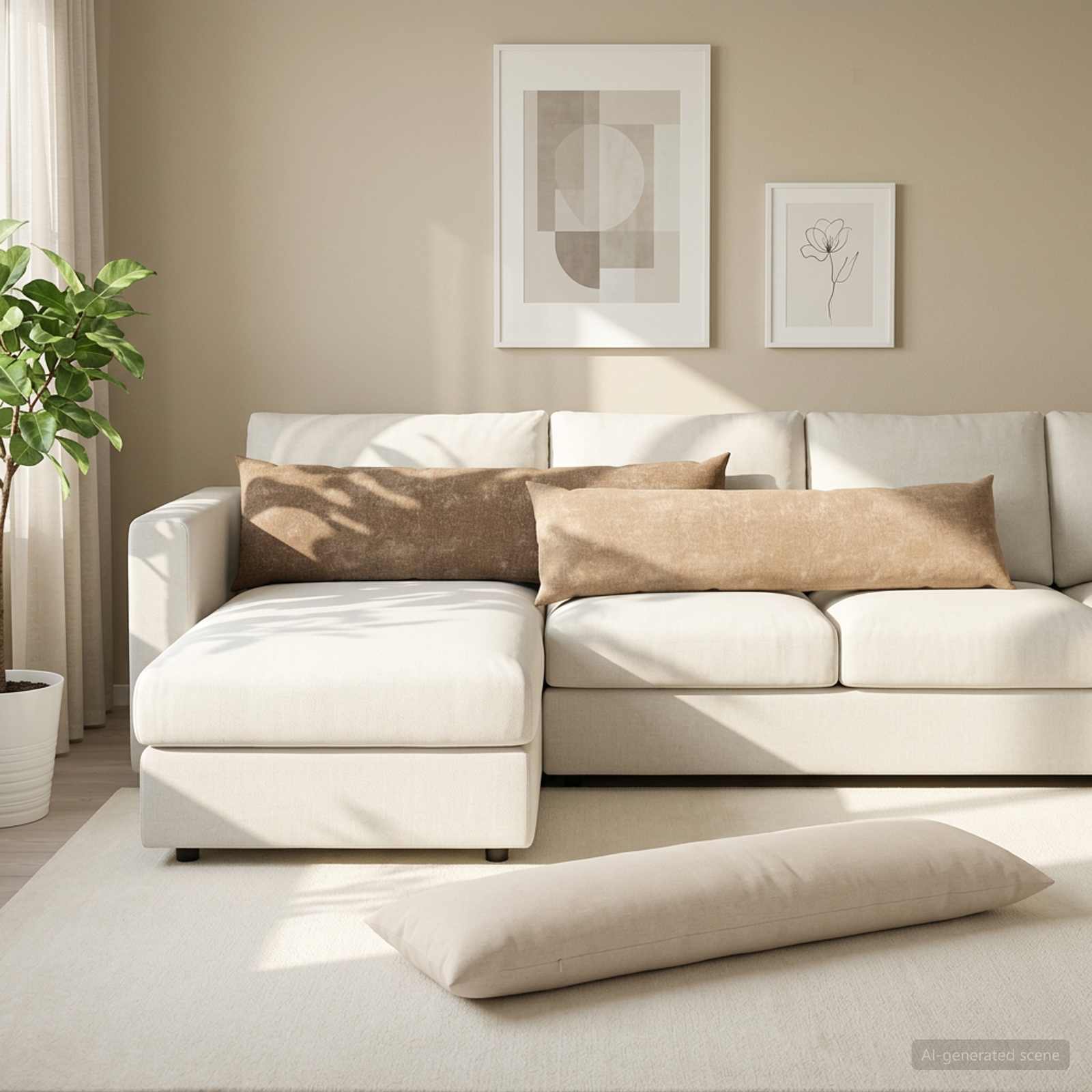Kissenbezug HEERLEN Braun 40 x 145 cm Chenille-Stoff