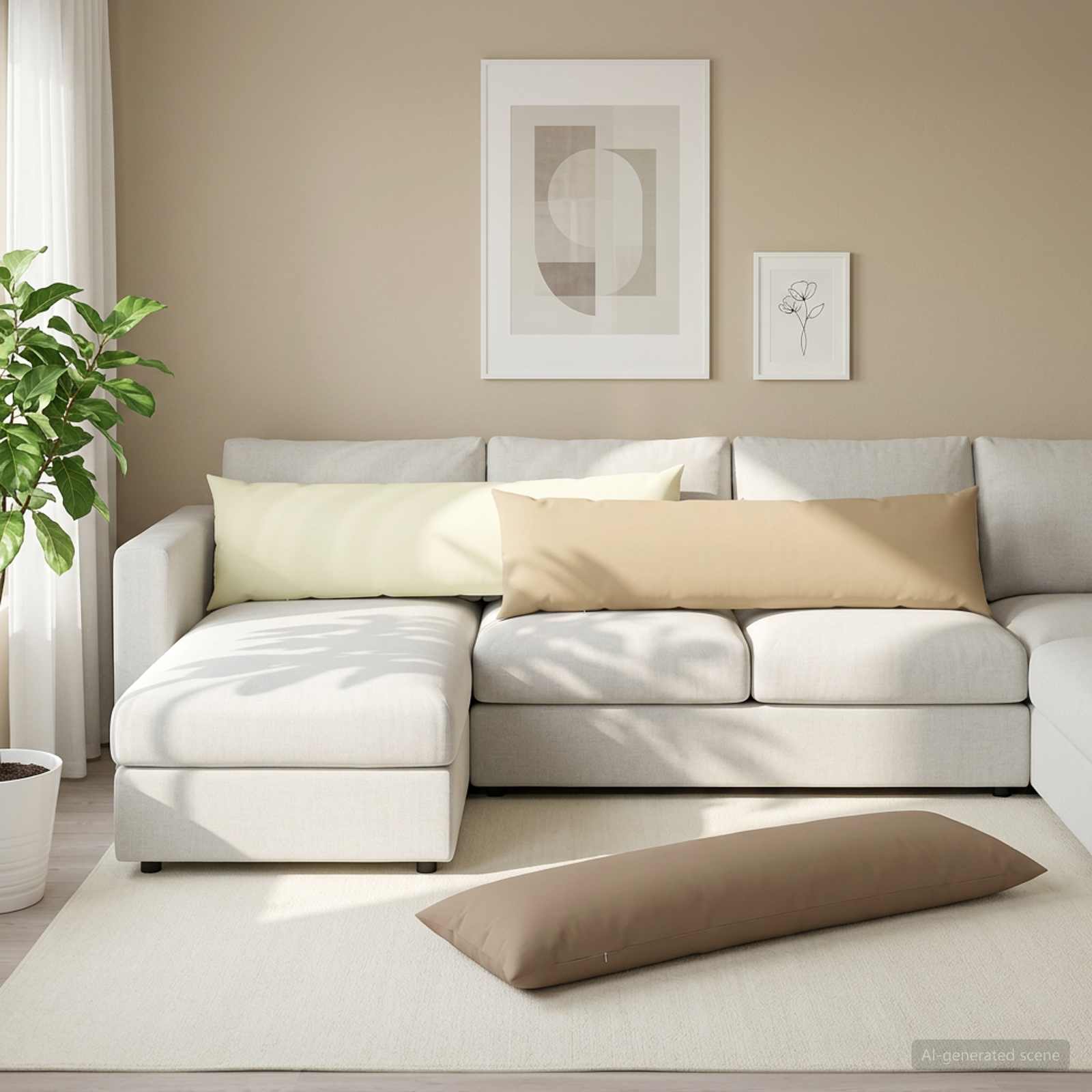 Kissenbezug 2 pcs HEERLEN Creme 40 x 145 cm Polyester