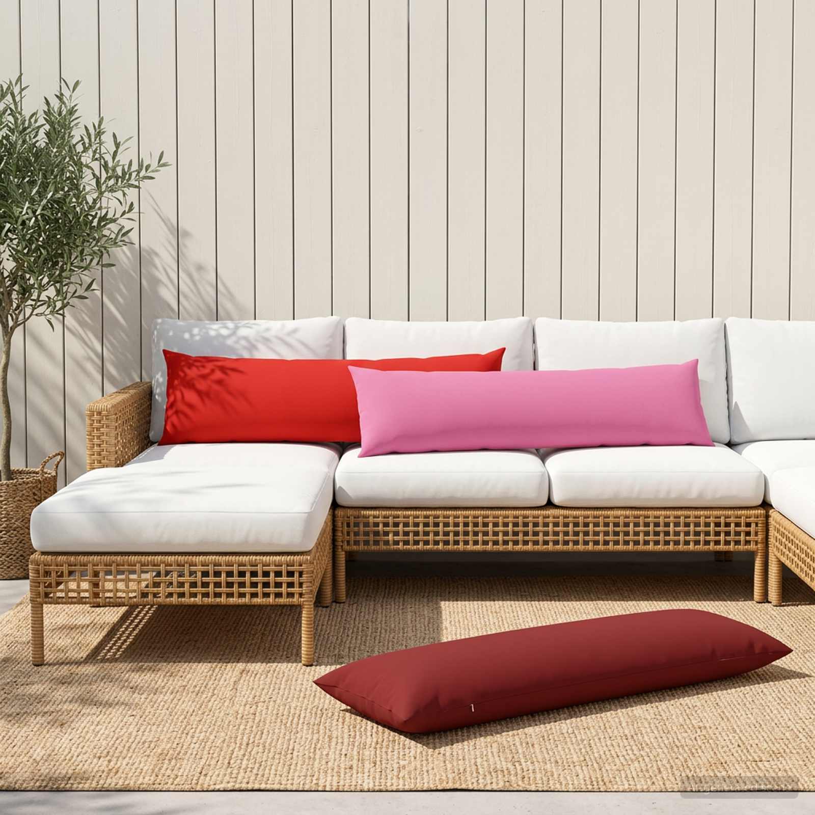 Kissenbezug HEERLEN Weinrot 40 x 145 cm Polyester