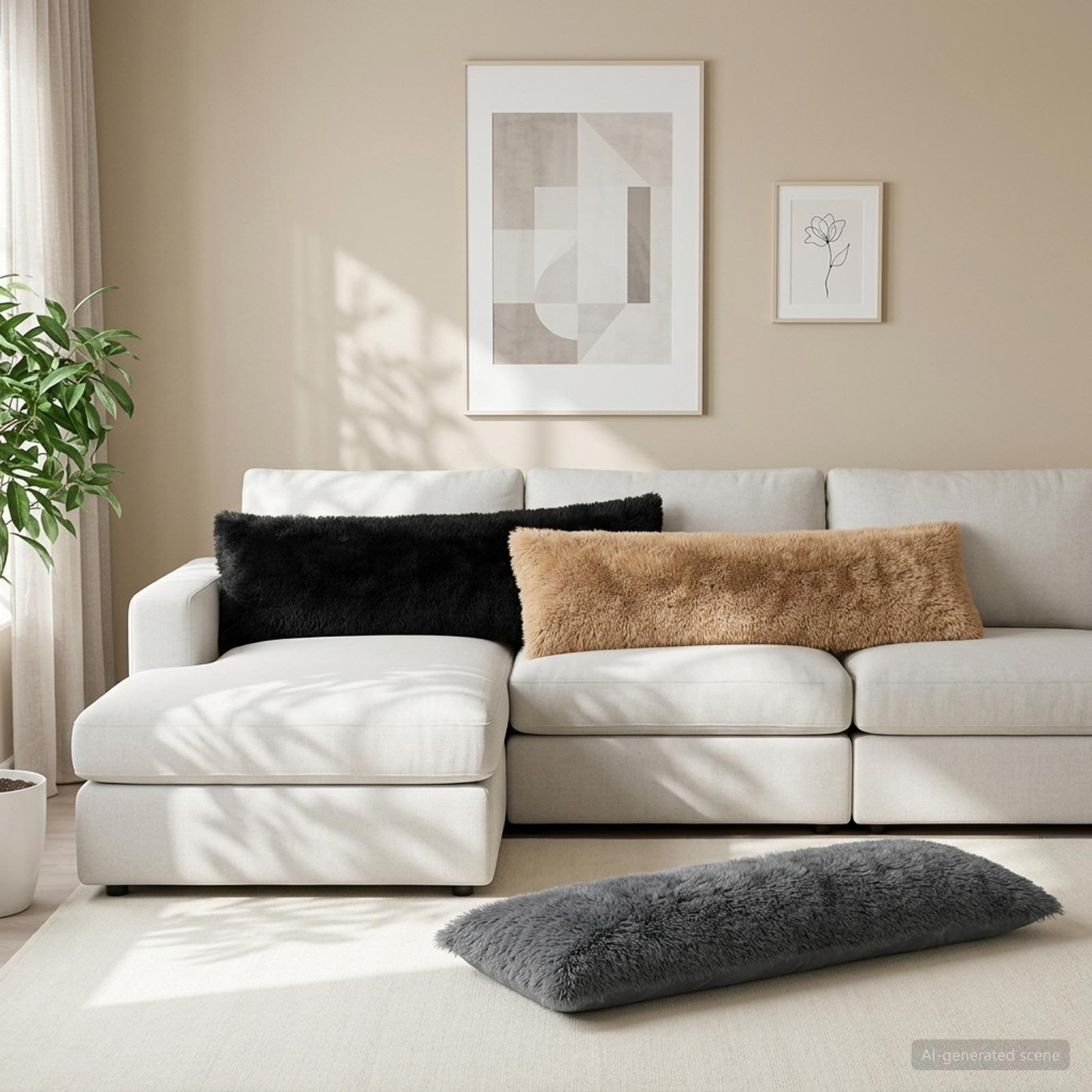 Kissenbezug HEERLEN Taupe 40 x 145 cm PV Fleece