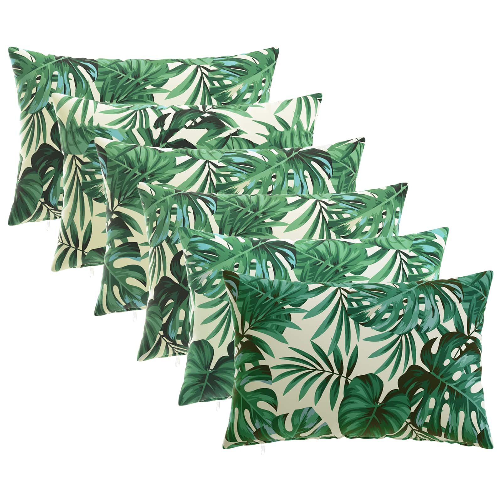 Kissenbezug 6 pcs HEERLEN Blattmuster 40 x 60 cm Polyester