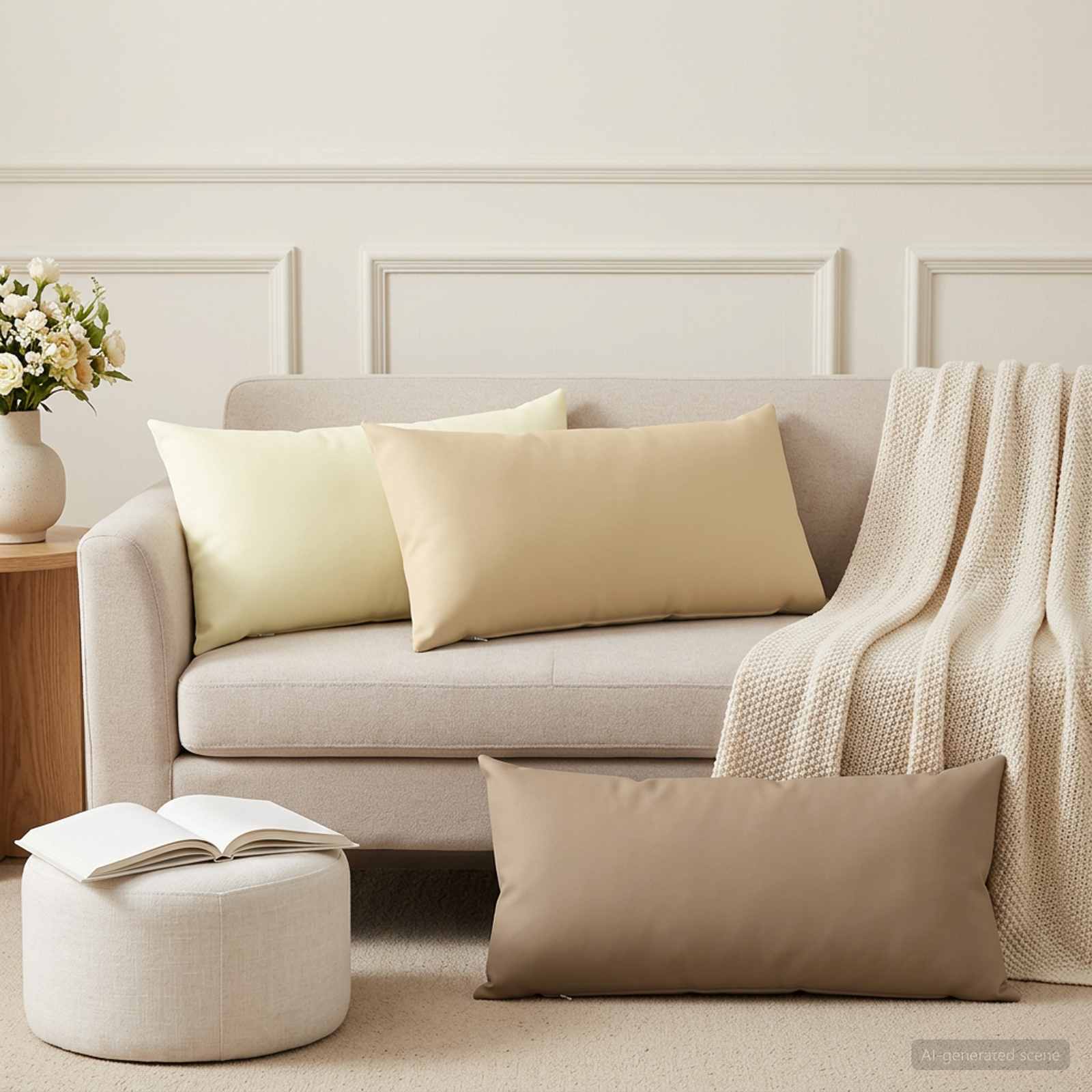 Kissenbezug 12 pcs HEERLEN Beige 40 x 80 cm Polyester