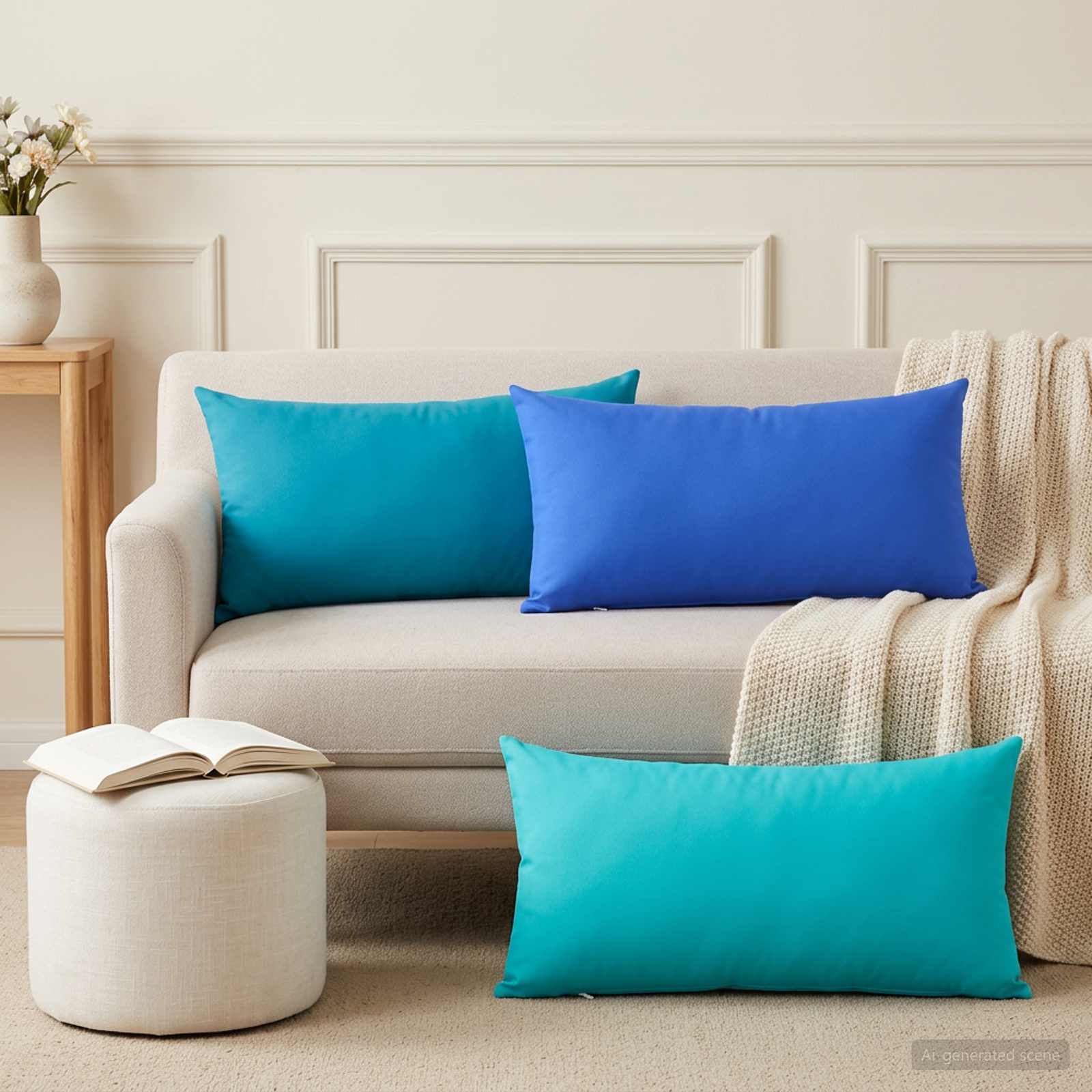 Kissenbezug 6 pcs HEERLEN Himmelblau 40 x 80 cm Polyester
