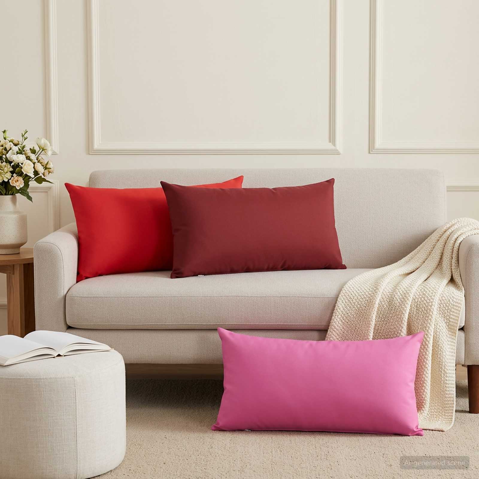 Kissenbezug 6 pcs HEERLEN Rot 40 x 80 cm Polyester