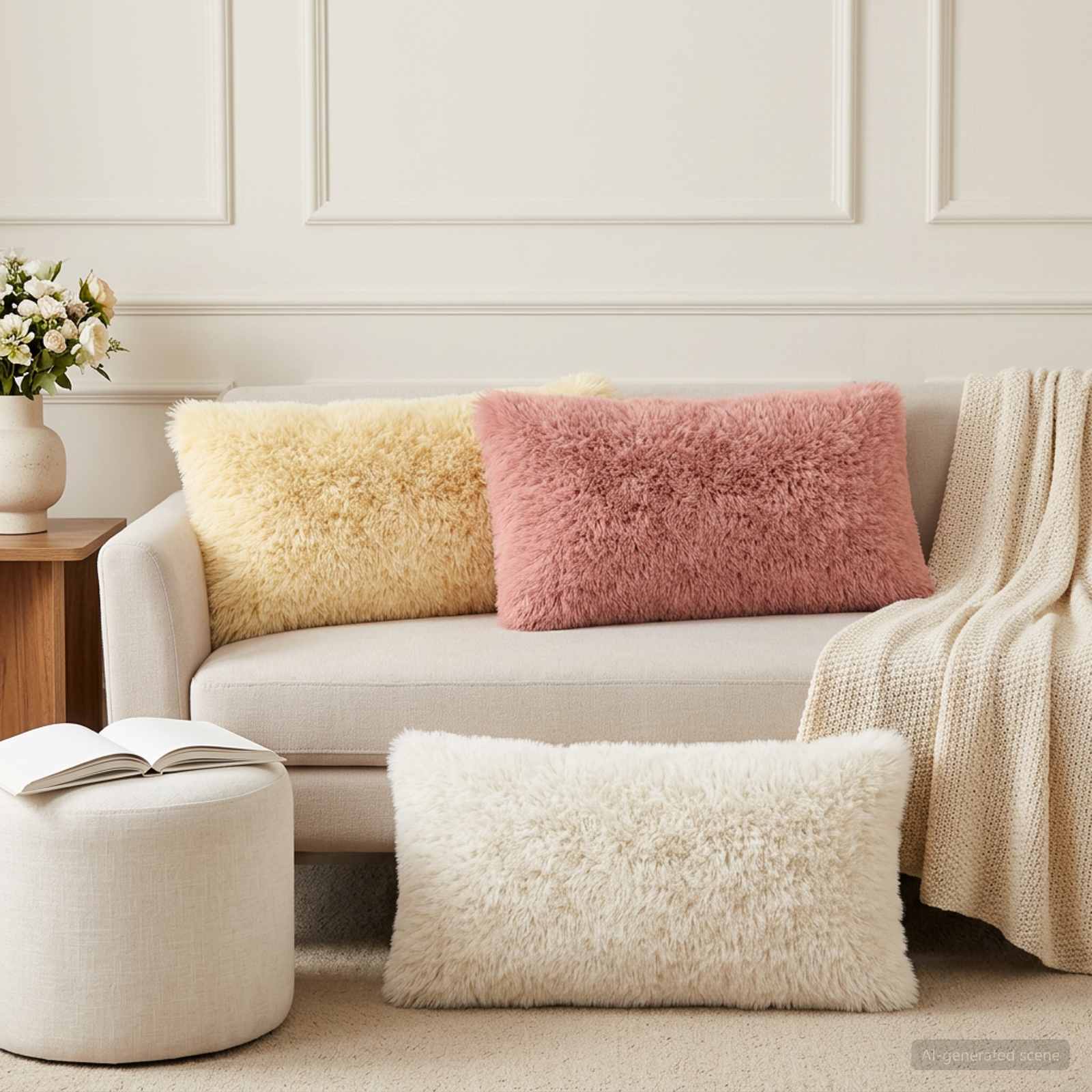 Kissenbezug 12 pcs HEERLEN Weiß 40 x 80 cm PV Fleece