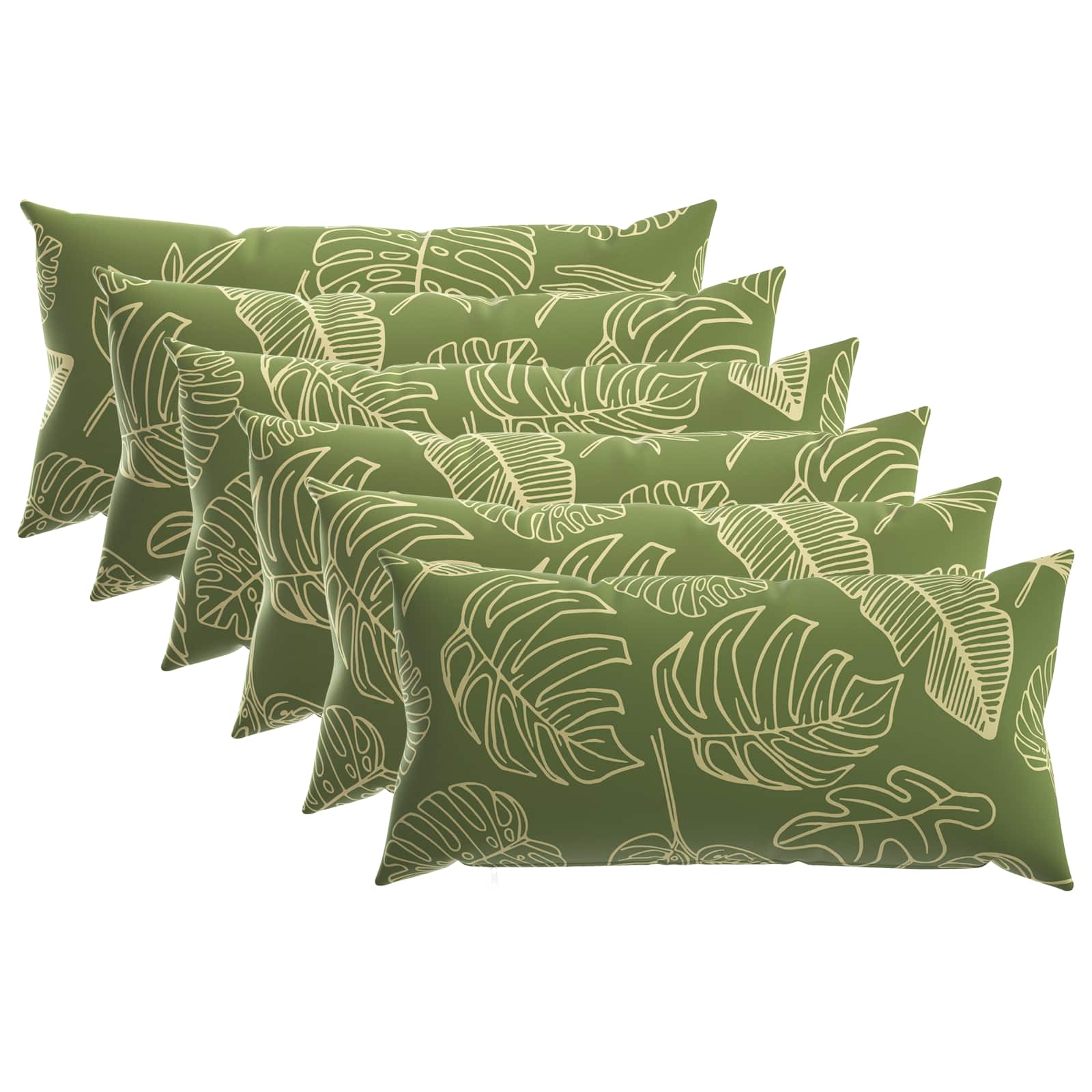 Kissenbezug 6 pcs HEERLEN Blattdesign 40 x 80 cm Polyester
