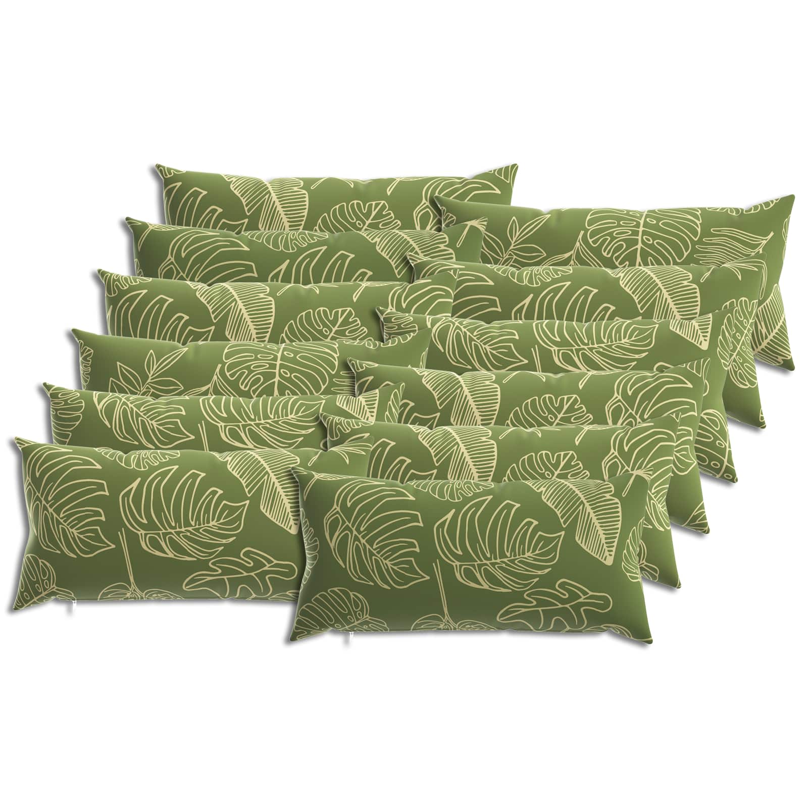 Kissenbezug 12 pcs HEERLEN Blattdesign 40 x 80 cm Polyester