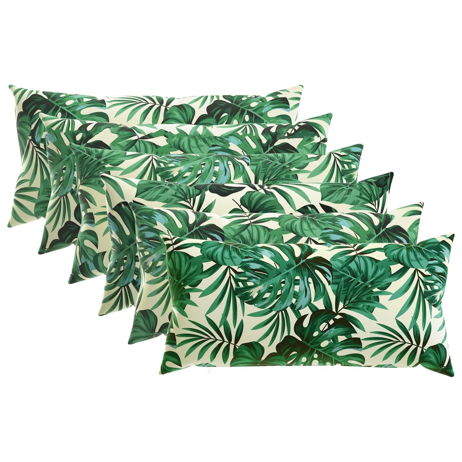 Kissenbezug 6 pcs HEERLEN Blattmuster 40 x 80 cm Polyester