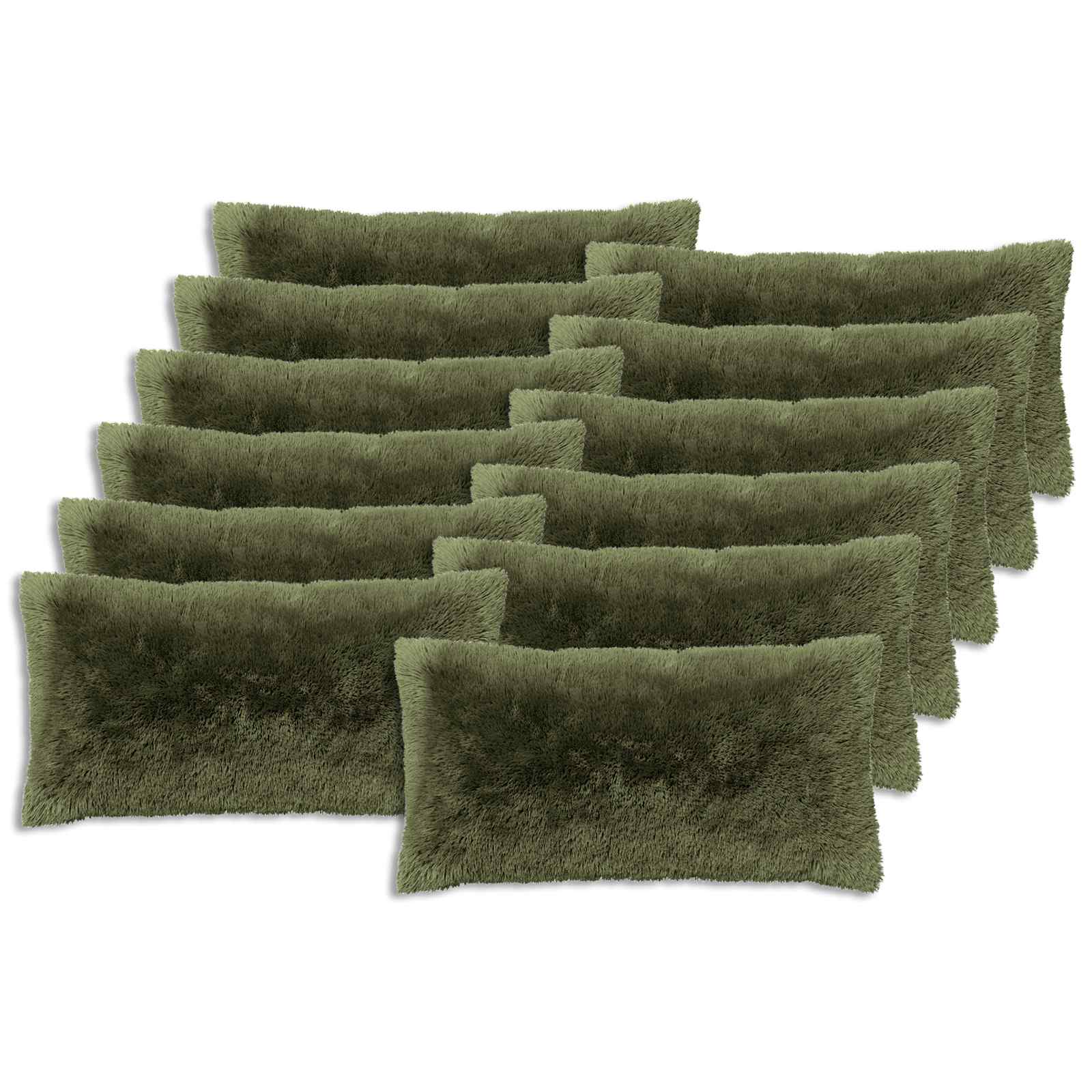 Kissenbezug 12 pcs HEERLEN Grün 40 x 80 cm PV Fleece