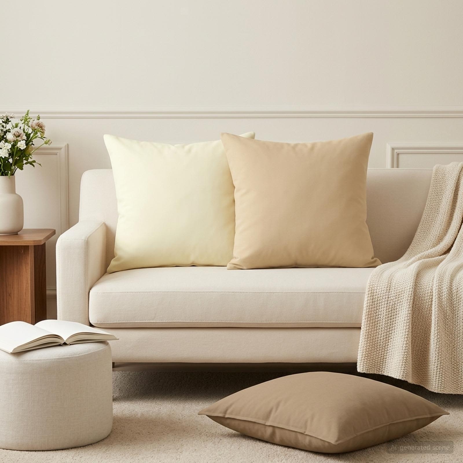 Kissenbezug 6 pcs HEERLEN Creme 45 x 45 cm Polyester