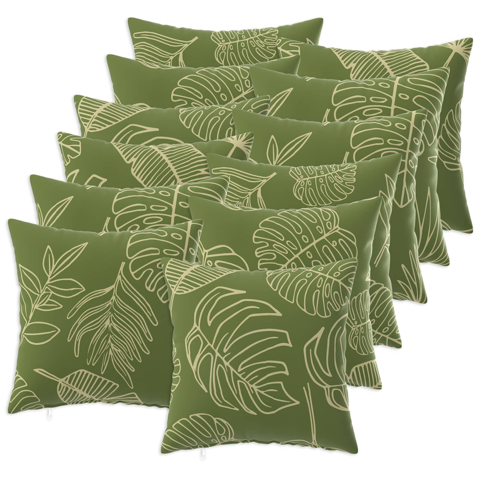 Kissenbezug 12 pcs HEERLEN Blattdesign 50 x 50 cm Polyester