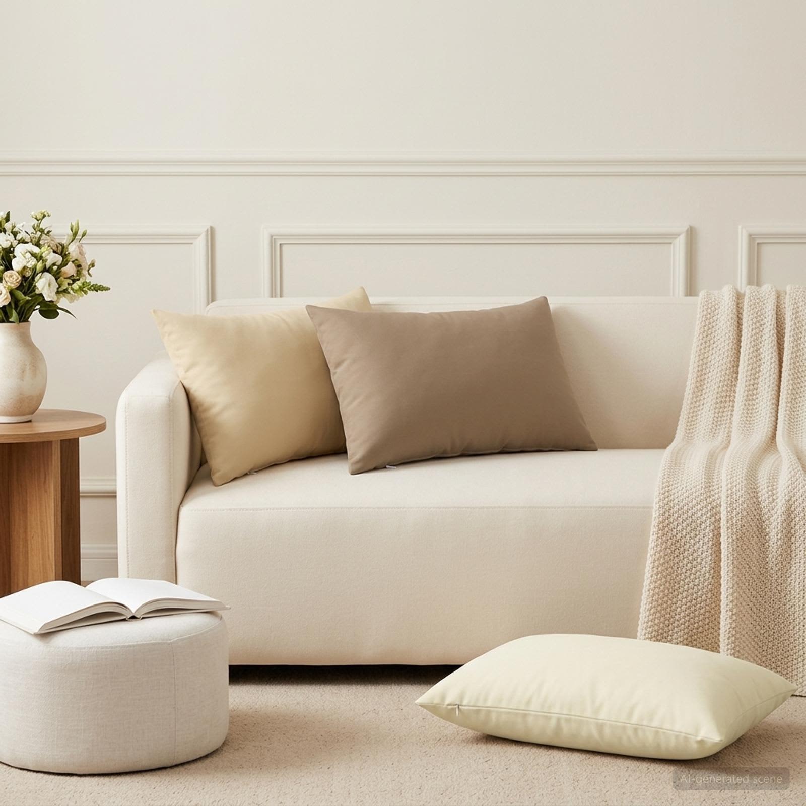 Kissenbezug 2 pcs HEERLEN Beige 50 x 75 cm Polyester