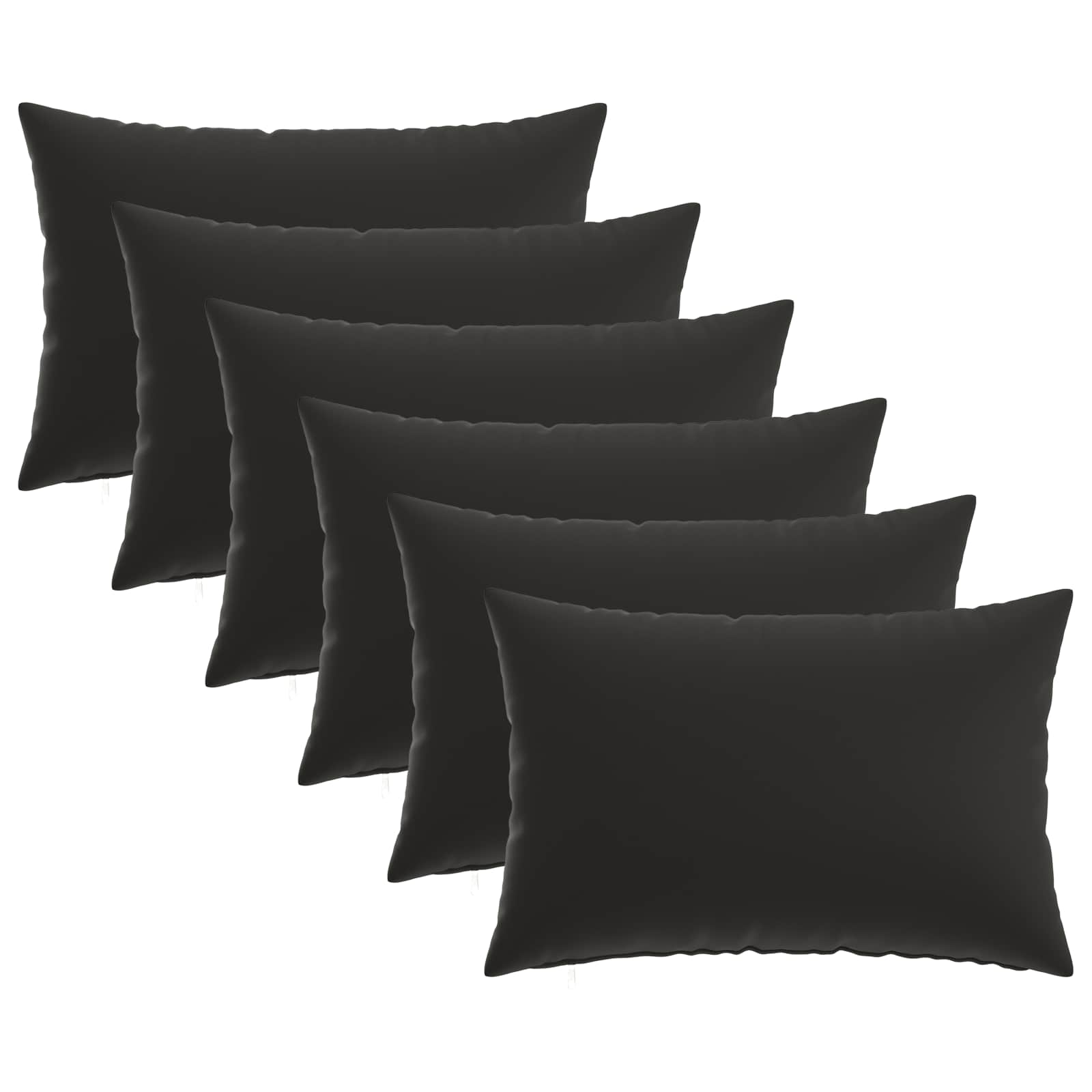 Kissenbezug 6 pcs HEERLEN Schwarz 50 x 75 cm Polyester