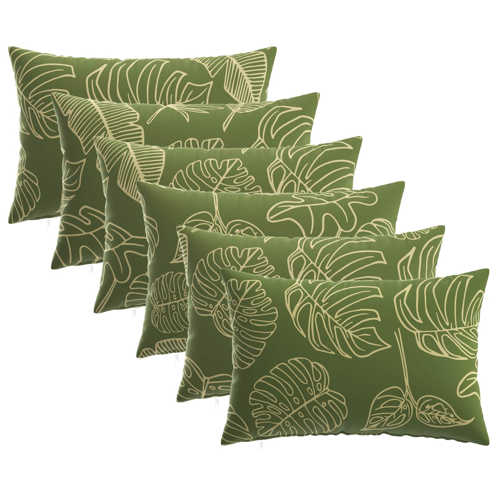Kissenbezug 6 pcs HEERLEN Blattdesign 50 x 75 cm Polyester
