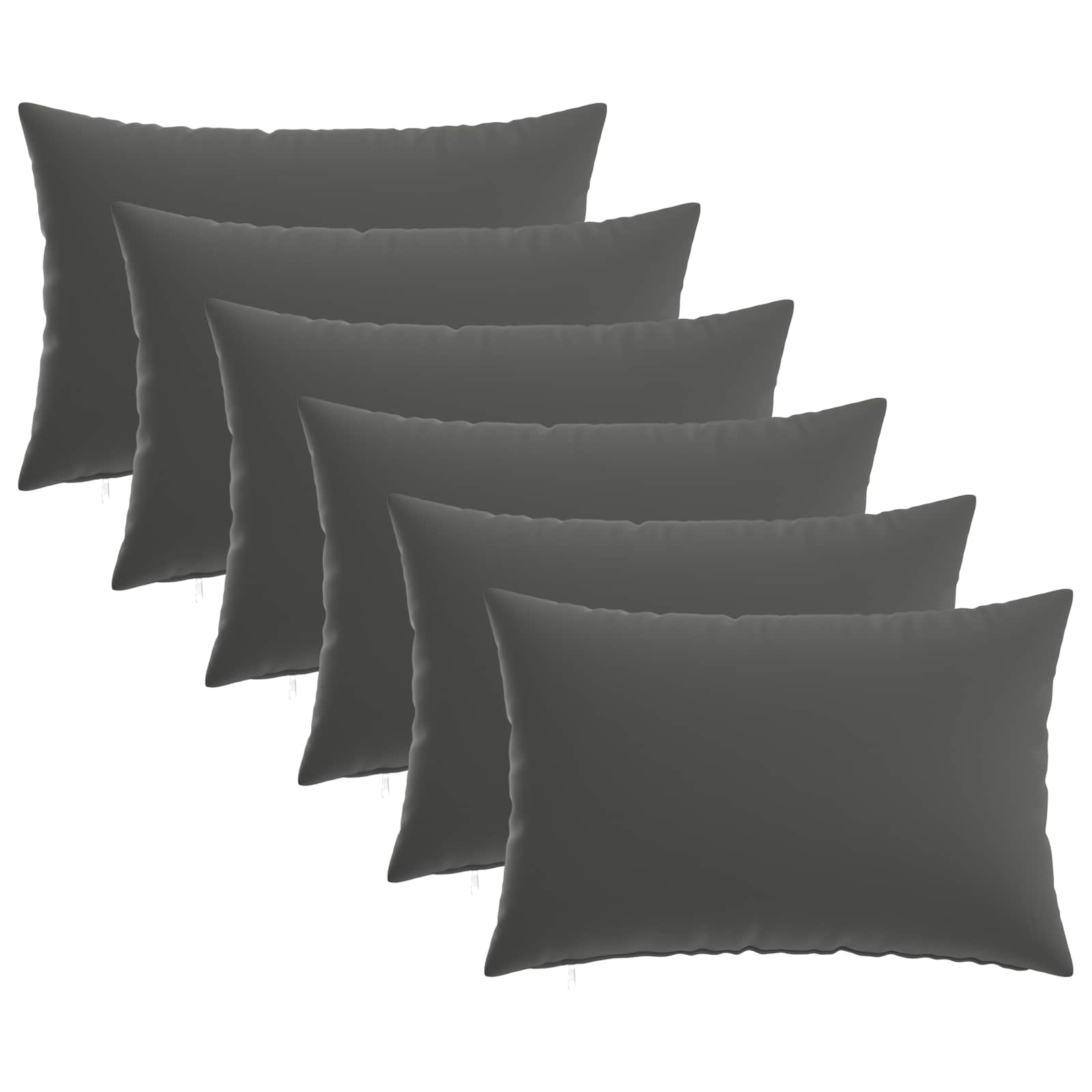 Kissenbezug 6 pcs HEERLEN Anthrazit 50 x 80 cm Polyester