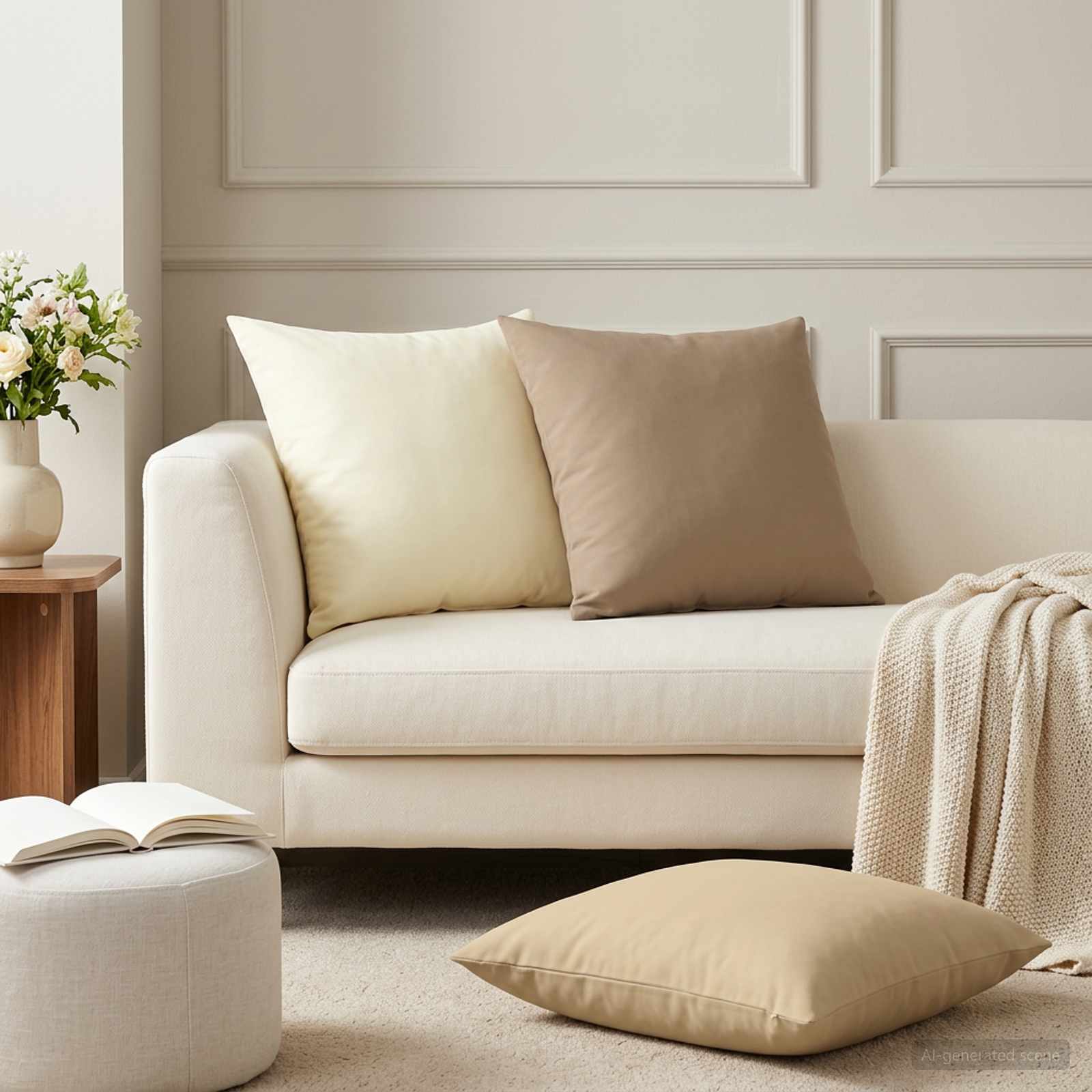 Kissenbezug 6 pcs HEERLEN Beige 60 x 60 cm Polyester