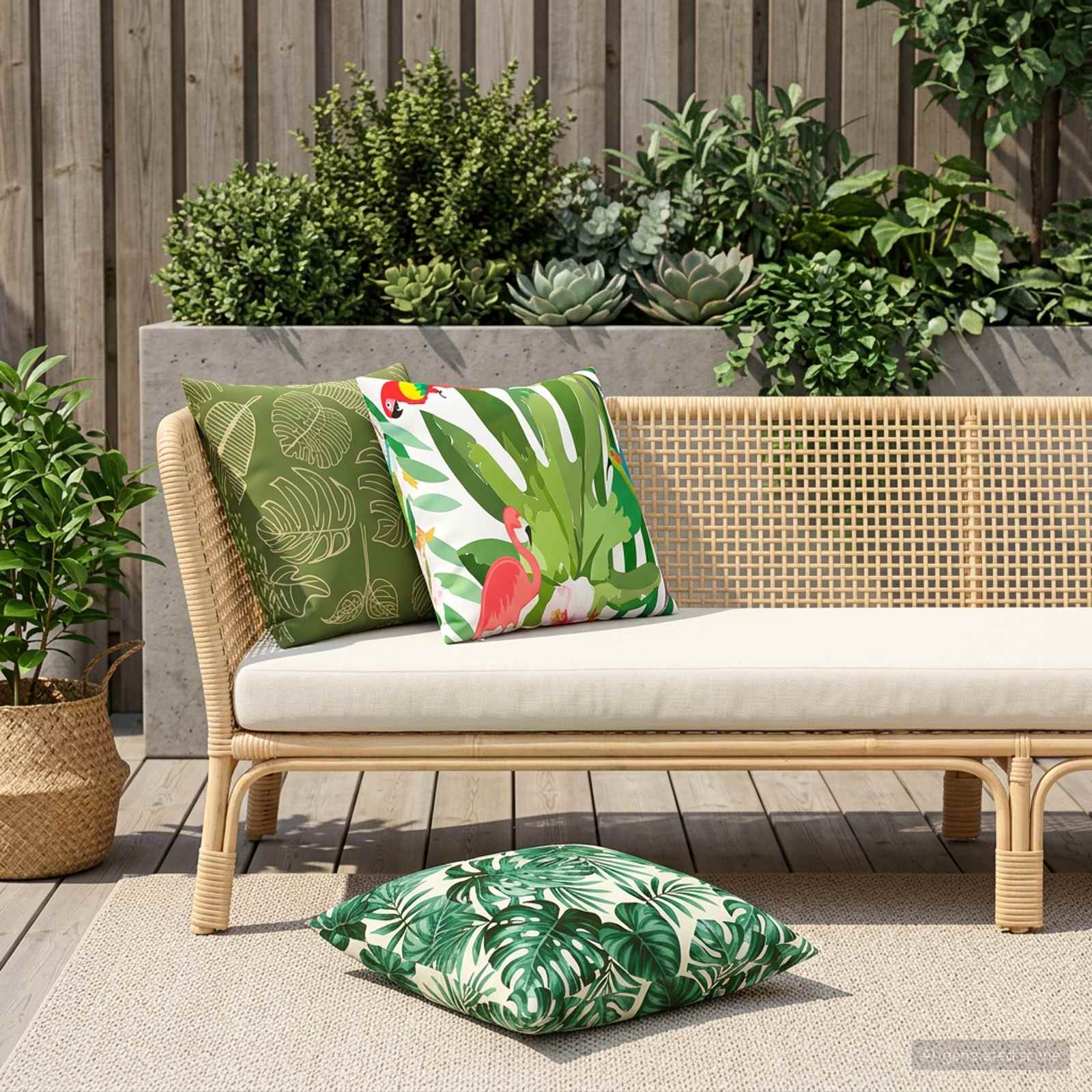 Kissenbezug 6 pcs HEERLEN Blattmuster 60 x 60 cm Polyester