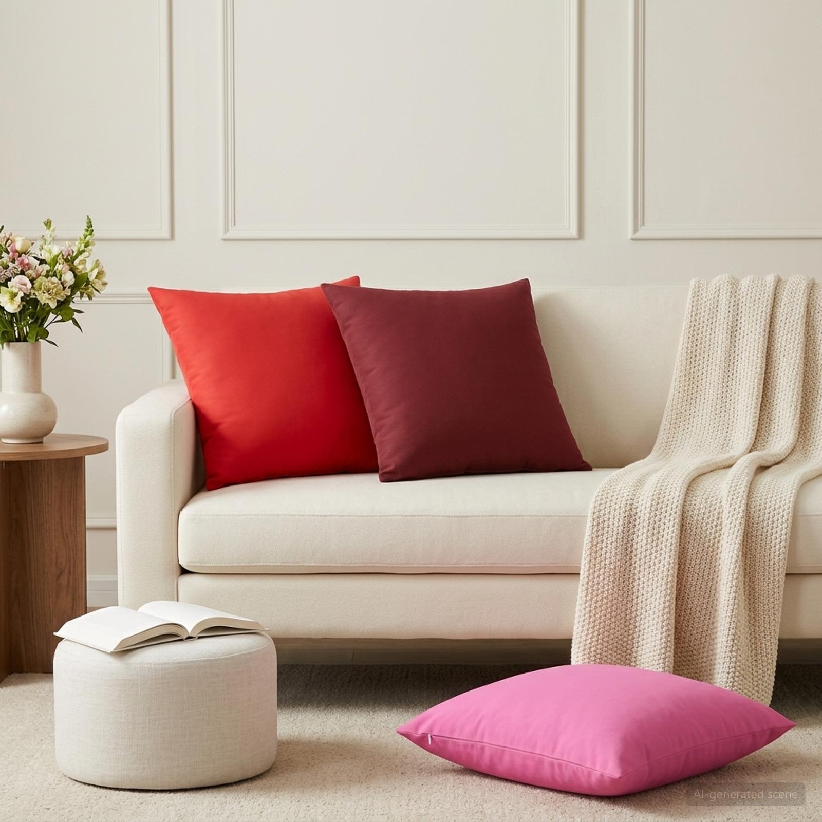 Kissenbezug 2 pcs HEERLEN Rosa 60 x 60 cm Polyester