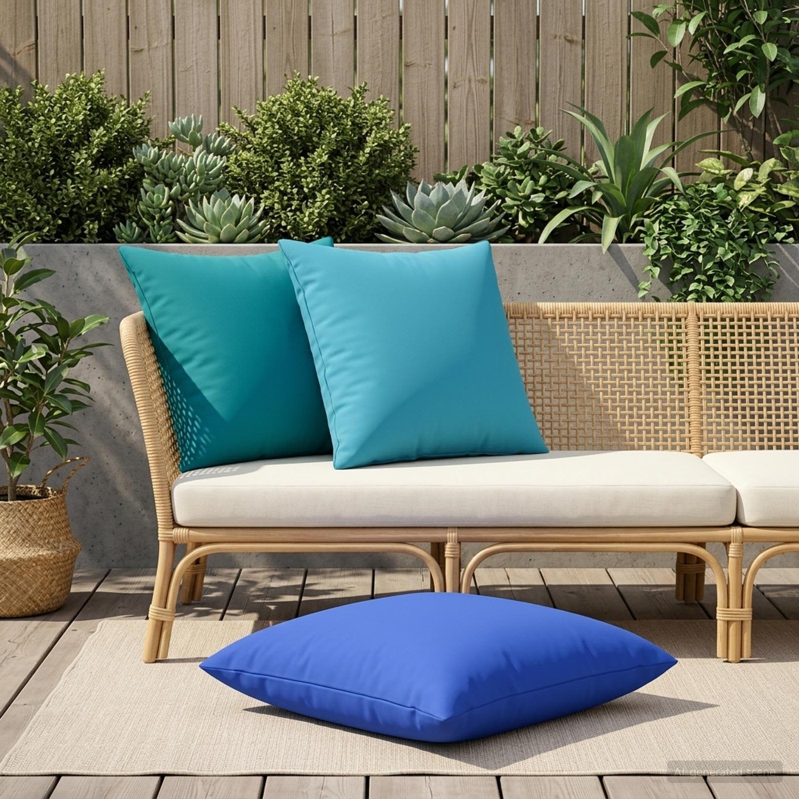 Kissenbezug 2 pcs HEERLEN Türkis 65 x 65 cm Polyester