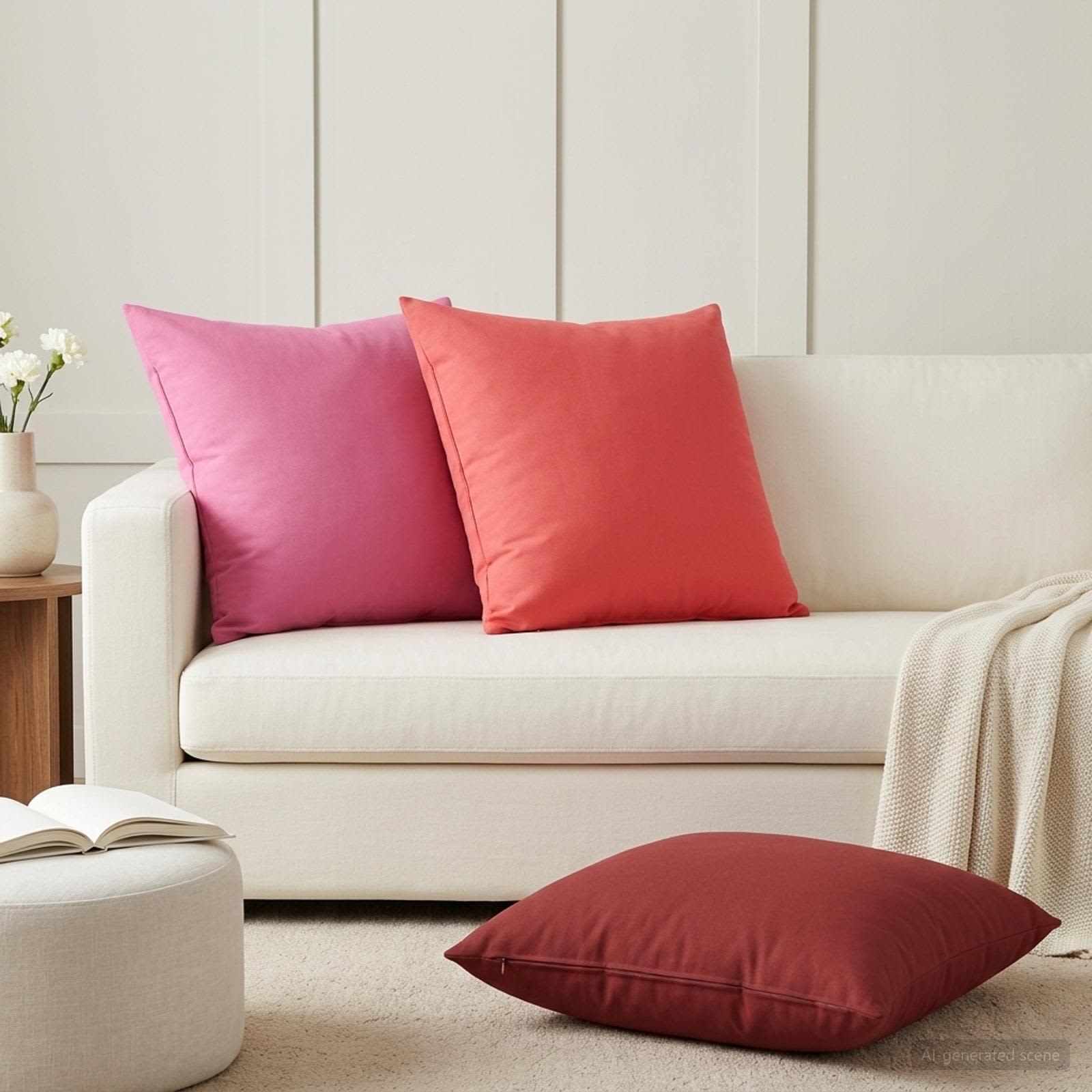 Kissenbezug 2 pcs HEERLEN Rot 65 x 65 cm Polyester