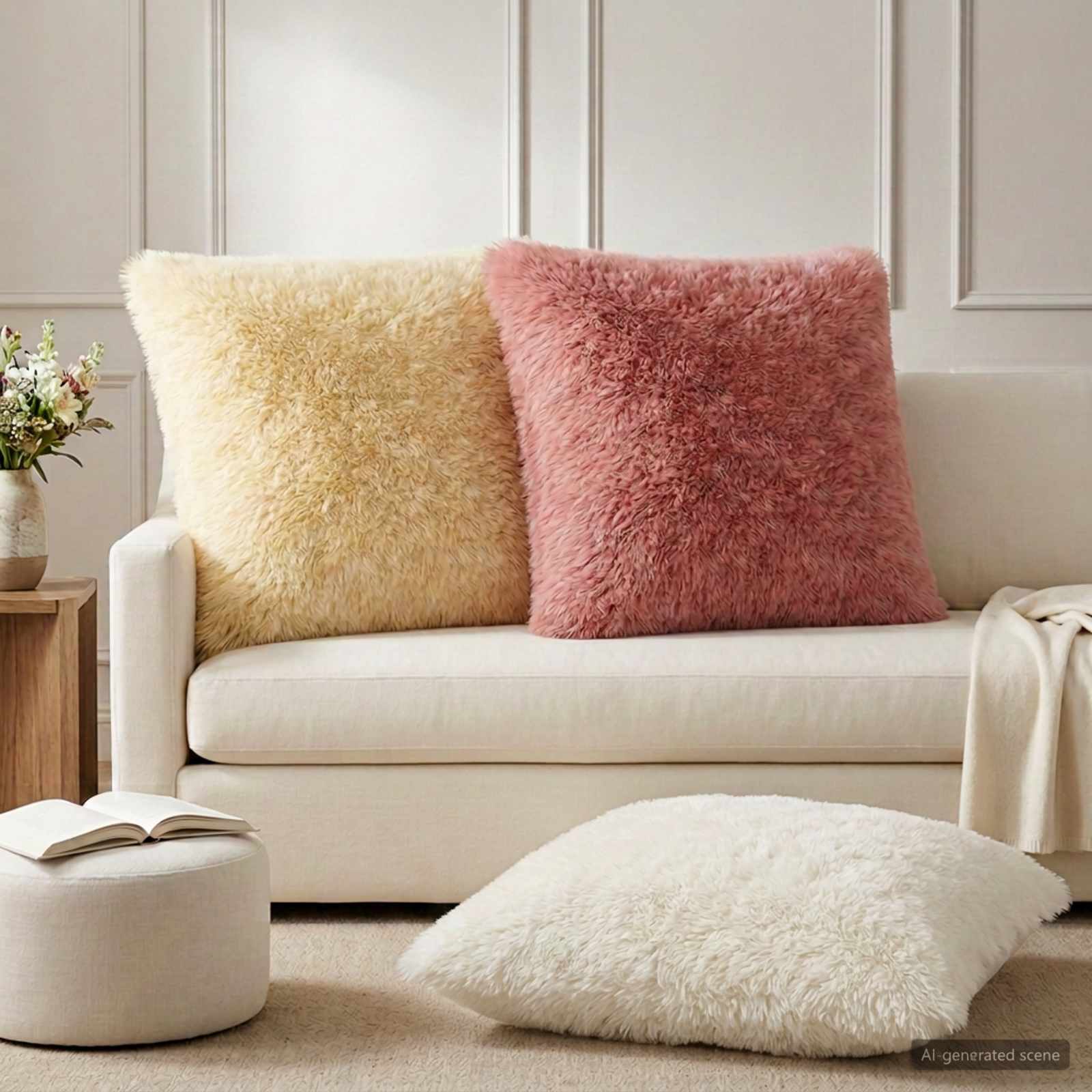 Kissenbezug 6 pcs HEERLEN Creme 65 x 65 cm PV Fleece