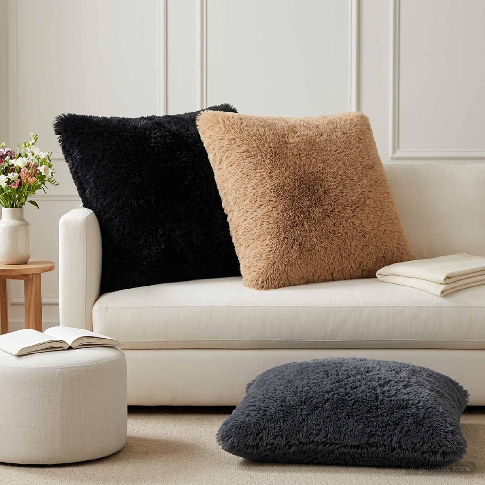 Kissenbezug 6 pcs HEERLEN Anthrazit 65 x 65 cm PV Fleece