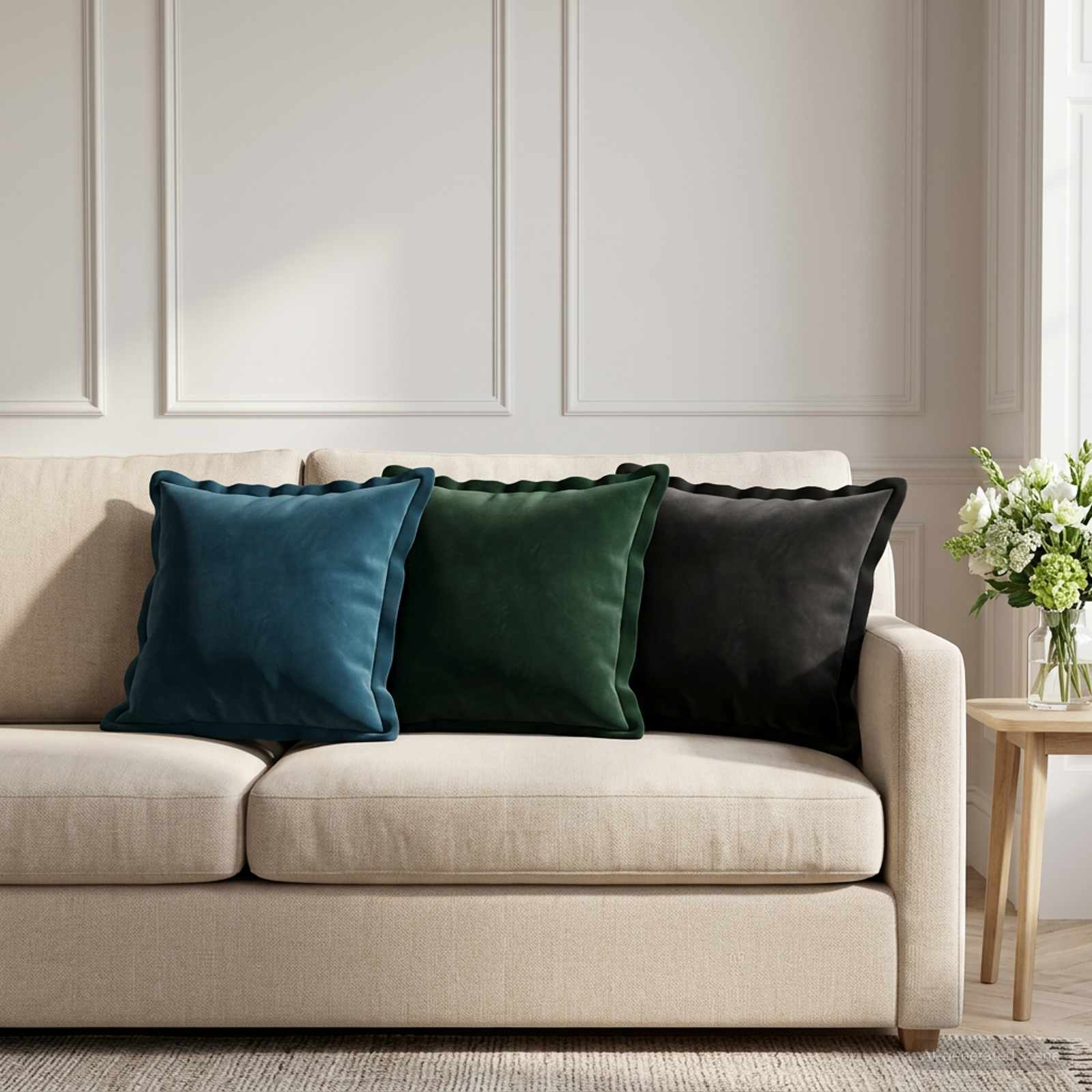 Kissen mit Kissen HOUTEN 2 Stk. Schwarz Samt