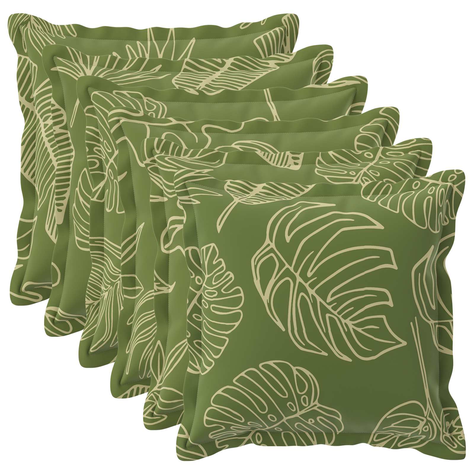 Kissenbezug 6 stk. HOUTEN Blattdesign 35 x 35 cm Polyester