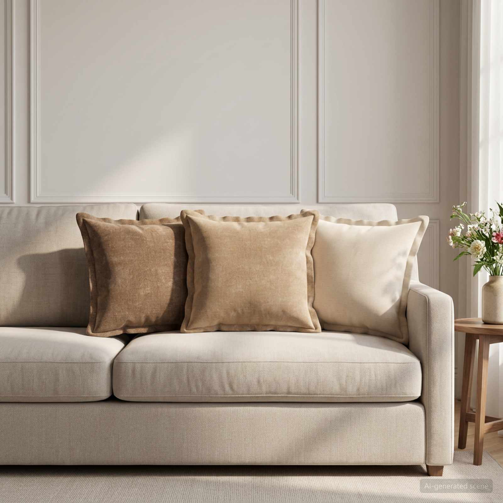Kissenbezug 12 stk. HOUTEN Creme 40 x 40 cm Chenille-Stoff