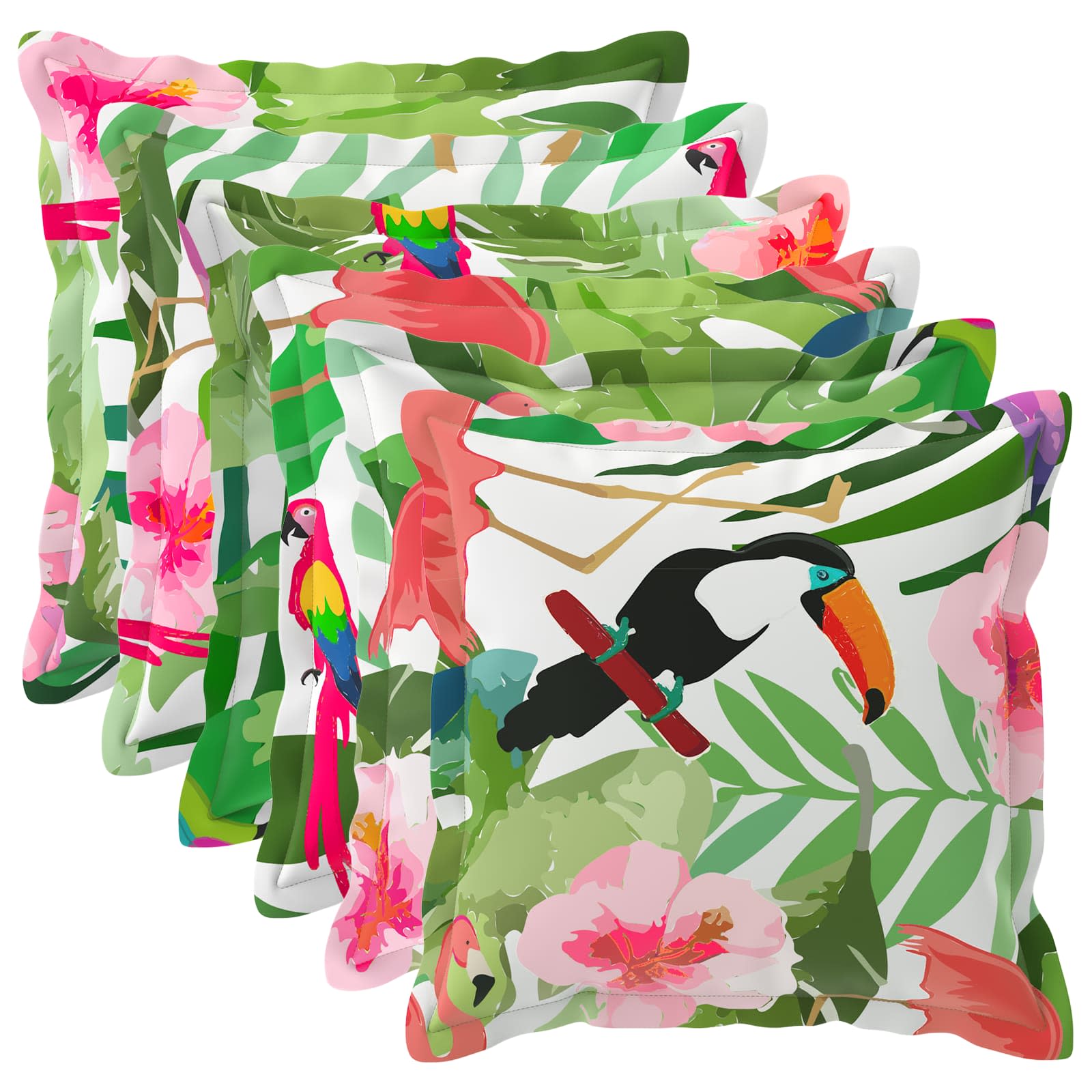 Kissenbezug 6 stk. HOUTEN Mehrfarbig 40 x 40 cm Polyester