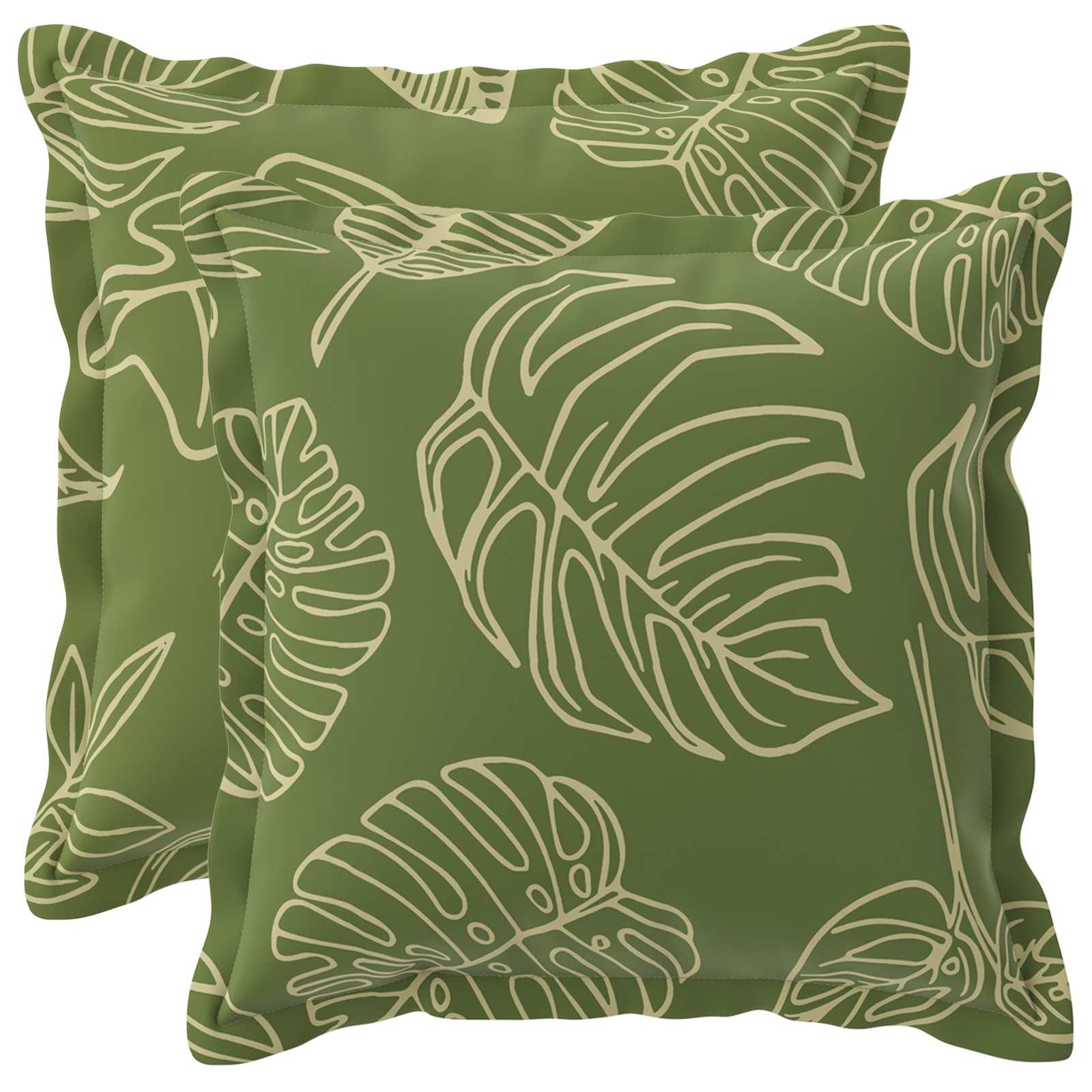 Kissenbezug 2 stk. HOUTEN Blattdesign 40 x 40 cm Polyester